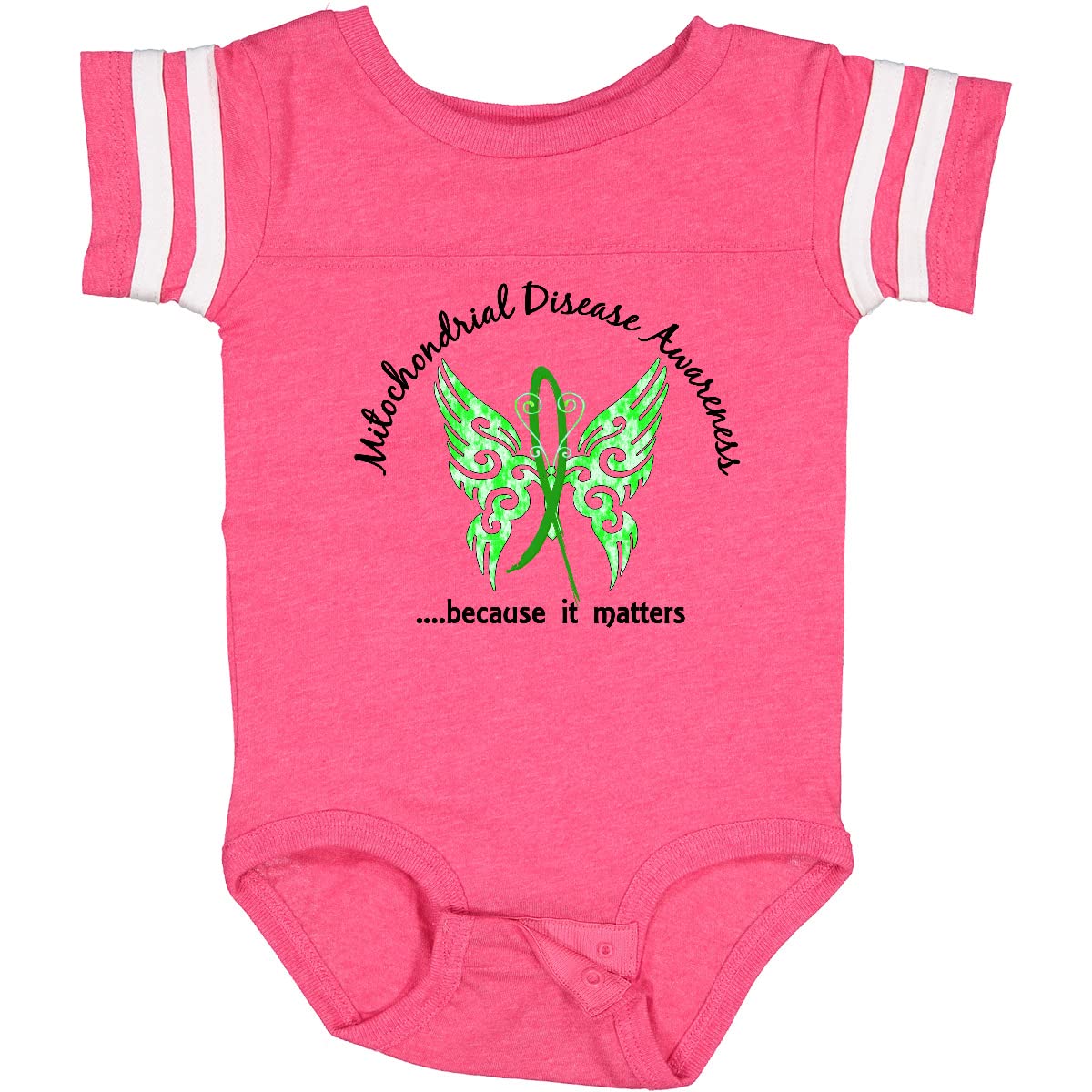 Inktastic Mitochondrial Disease Awareness Butterfly 6.1 oz Baby Bodysuit - Soft Cotton Infant Onesie for Fundraising & Support Events