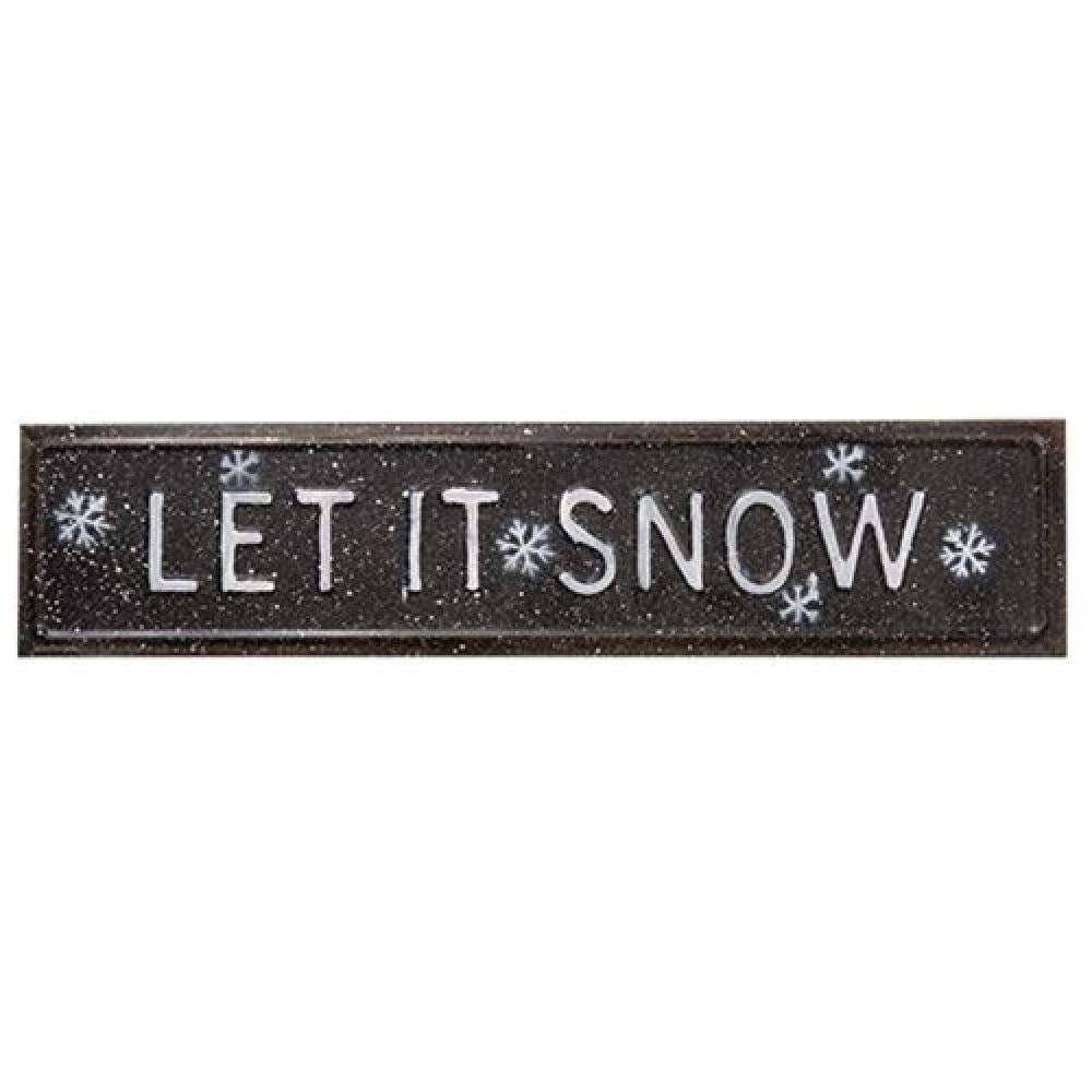Let It Snow Metal Sign - Rustic Holiday Wall Decor for Christmas, Winter Home & Office - Perfect for Indoor & Outdoor Seasonal Display