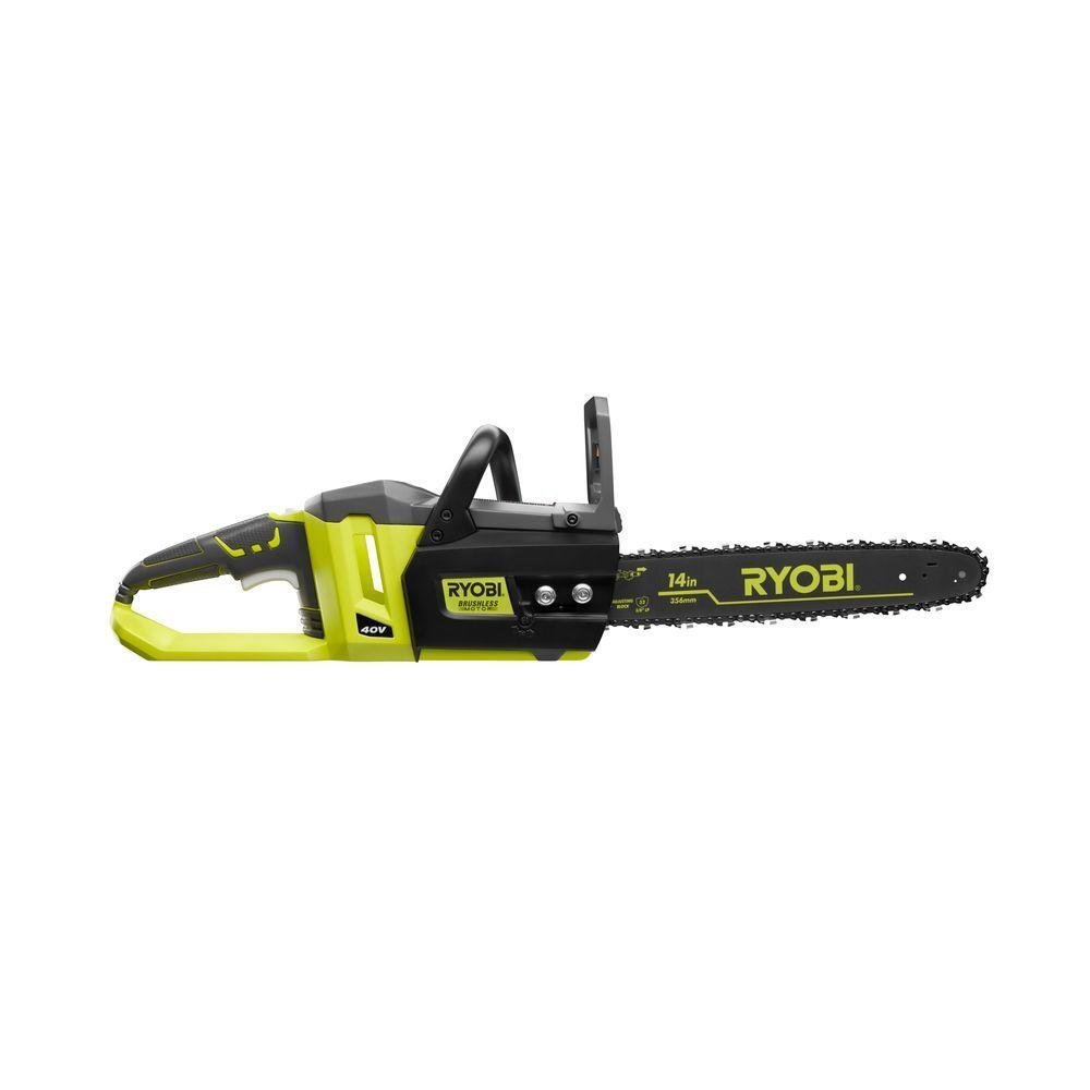 Ryobi 40V Brushless 14-Inch Cordless Chainsaw (Tool Only, No Battery/Charger) - Perfect for Tree Trimming, Firewood Cutting & Yard Maintenance