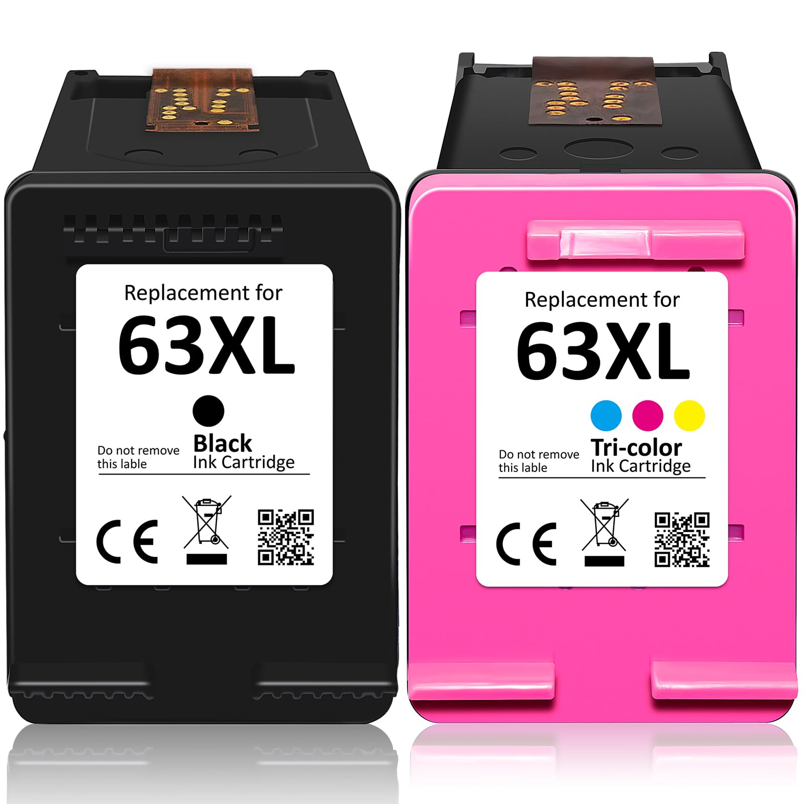 HP 63XL Ink Cartridge Combo Pack - Black & Color Printer Ink for HP 63 | Compatible with OfficeJet 3830 4650 4655 5252, Envy 4520 4512, DeskJet 2130 2132 3630 | Ideal for Home Office Printing & School Projects