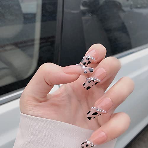 24pcs Fake Nails with Leopard Print Design - Long Wear False Nails for Fashion Manicure - Easy to Apply Nail Patches for Quick Salon Look at Home - Perfect for Parties, Weddings and Special Occasions