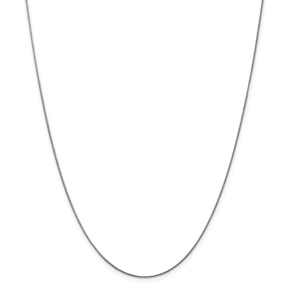 14K White Gold 24 Inch .85mm Spiga Chain Necklace with Pendant - Elegant Wheat Charm Fine Jewelry for Women - Perfect Gift for Her - Ideal for Weddings, Anniversaries & Special Occasions
