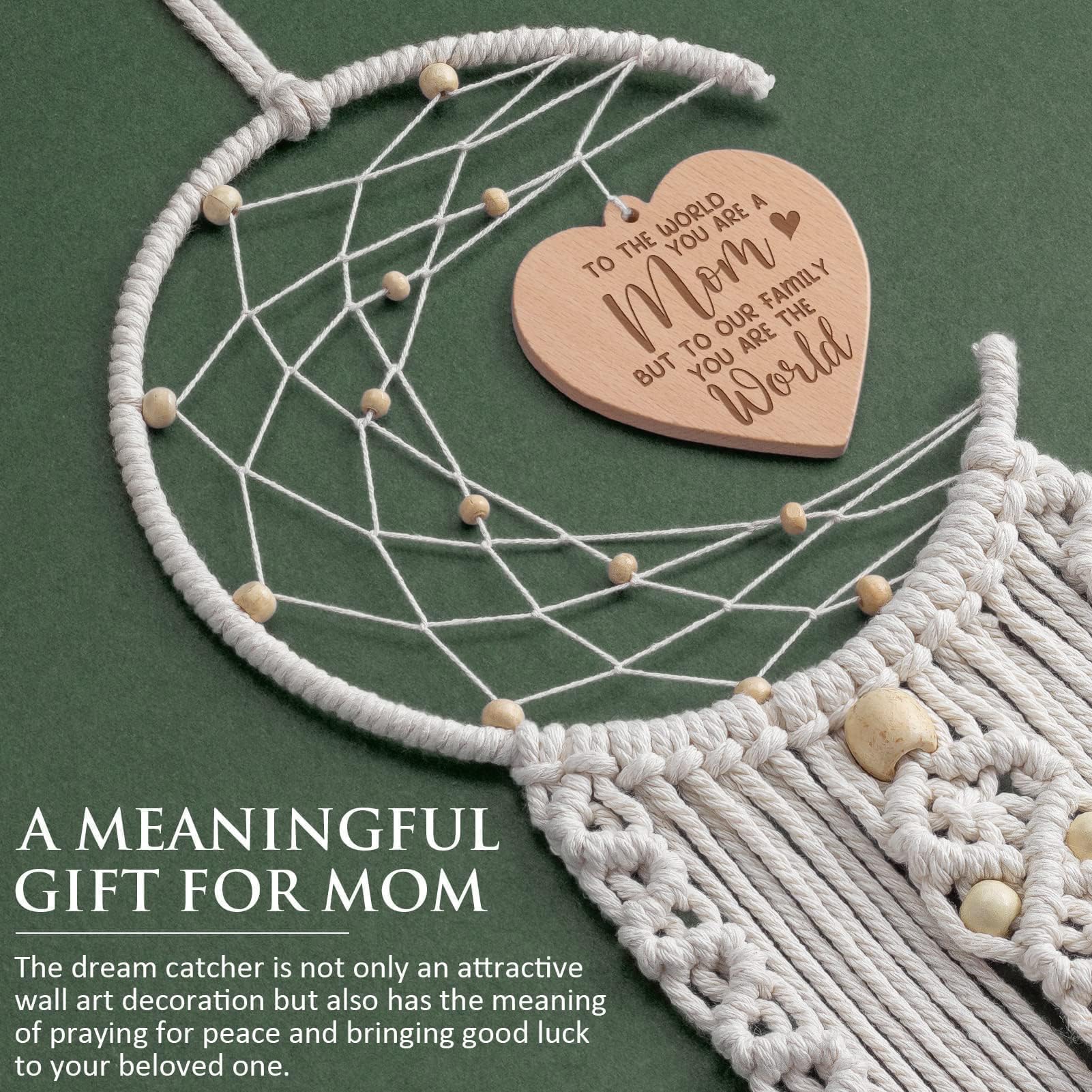 Dream Catcher with Heart Pendant - Boho Wall Decor for Mother's Day, Birthday, Easter Gifts for Mom, Women, Wife, Mother-in-Law | Perfect for Home Decoration and Special Occasion Presents