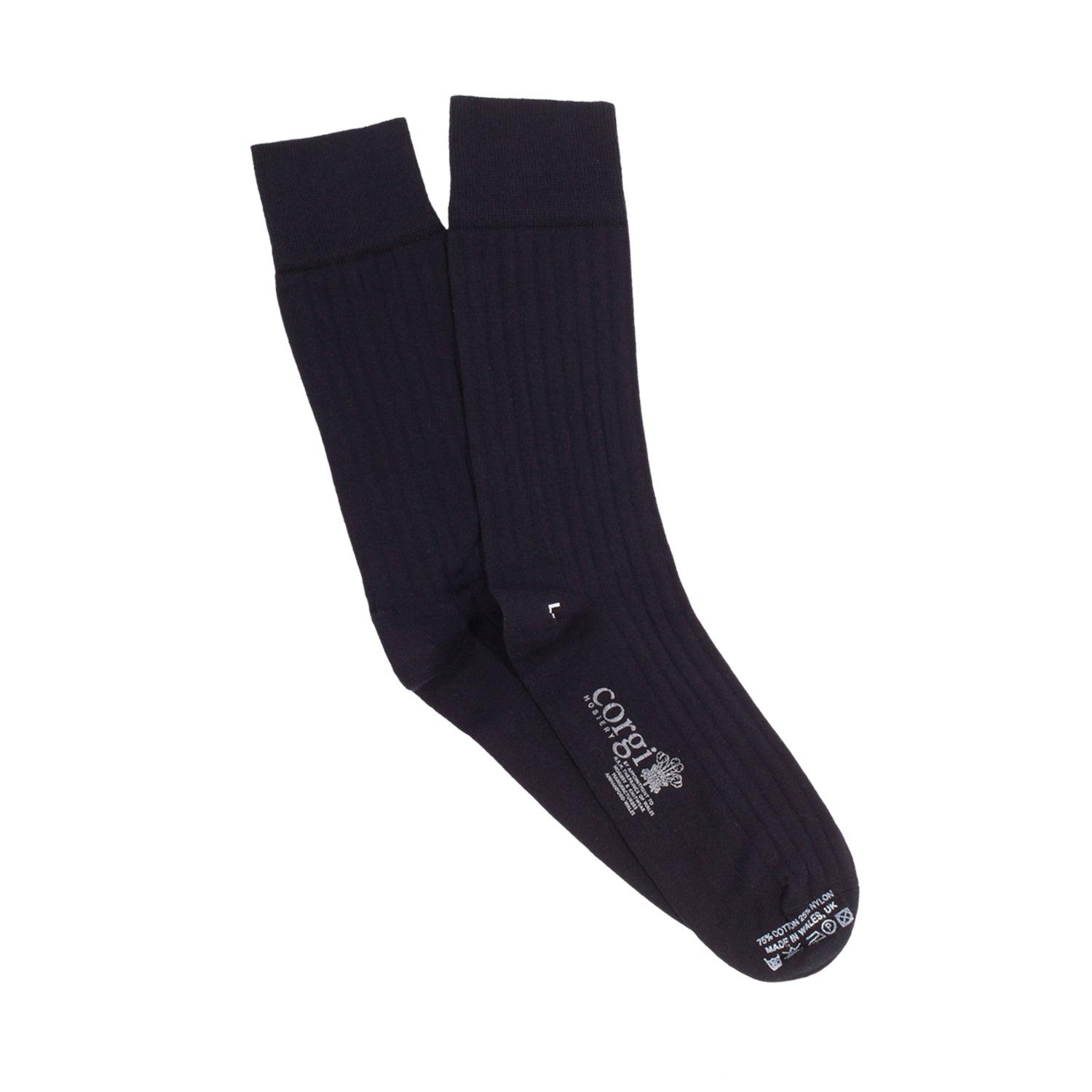 Brecon Ribbed Cotton Socks for Men - Soft & Comfortable Casual & Dress Socks - Perfect for Work, Travel & Everyday Wear