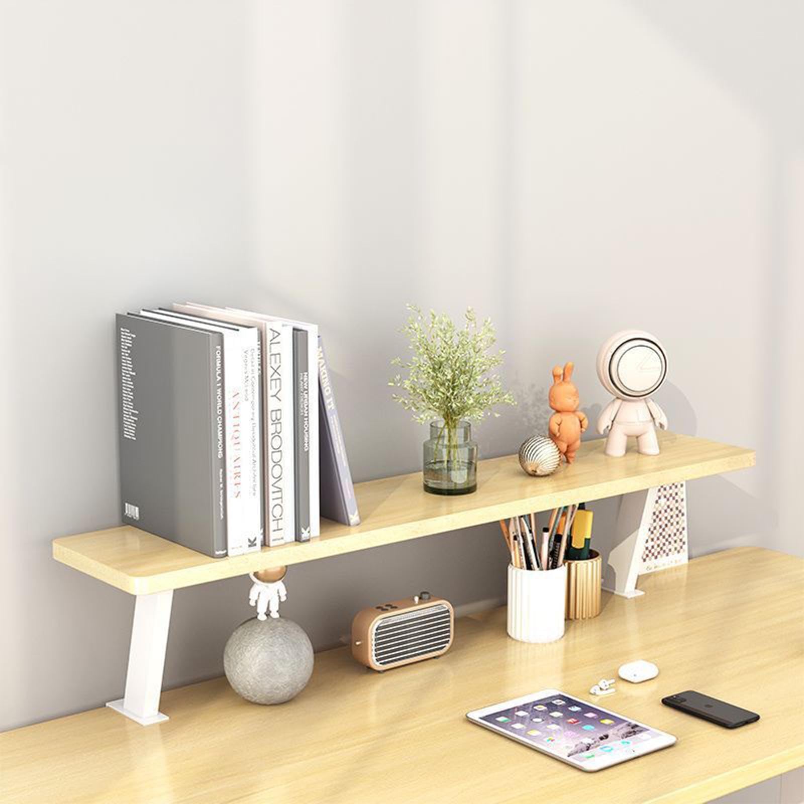 23 Inch Adjustable Clamp On Desk Shelf - Single Layer Under or Above Desktop Storage Organizer | Perfect for Home Office, Study, Dorm & Workspace Organization