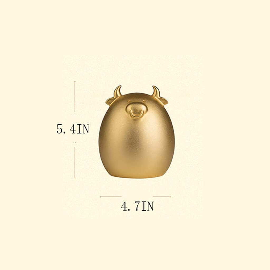 Golden Brass Sheep Piggy Bank - Cute Unbreakable Coin Money Bank for Kids, Home Decor & Birthday Gift | Perfect for Savings, Gifts & Nursery Decor