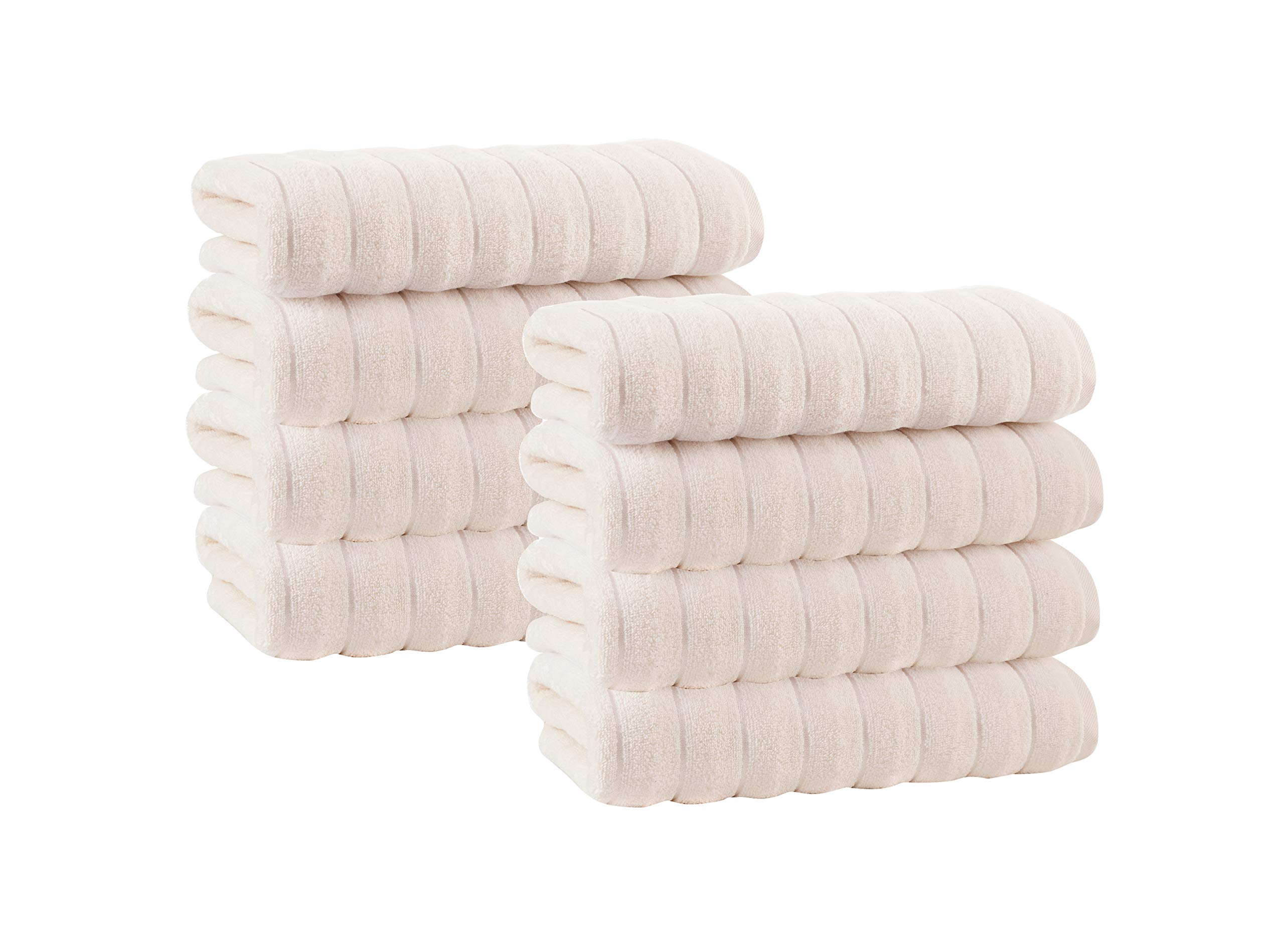 Enchante Home - 8-Piece Zero Twist Turkish Hand Towels Set | Ultra Soft, Quick Dry & Highly Absorbent | Perfect for Bathroom, Spa, Beach & Travel Use