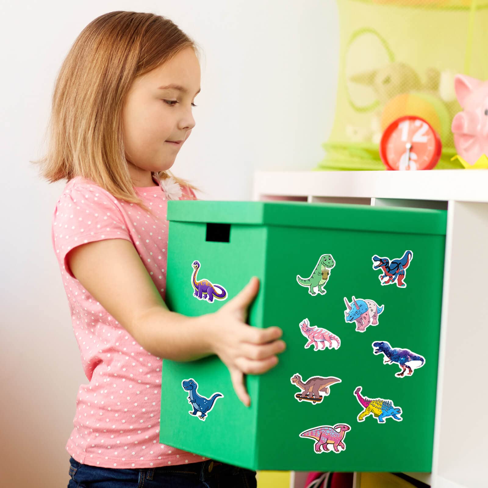 100PCS Dinosaur Stickers for Kids - Waterproof Cartoon Stickers for Scrapbooking, School Supplies, Luggage & Teaching Rewards - Fun Classroom & Party Favors, DIY Crafts & Kids' Activities