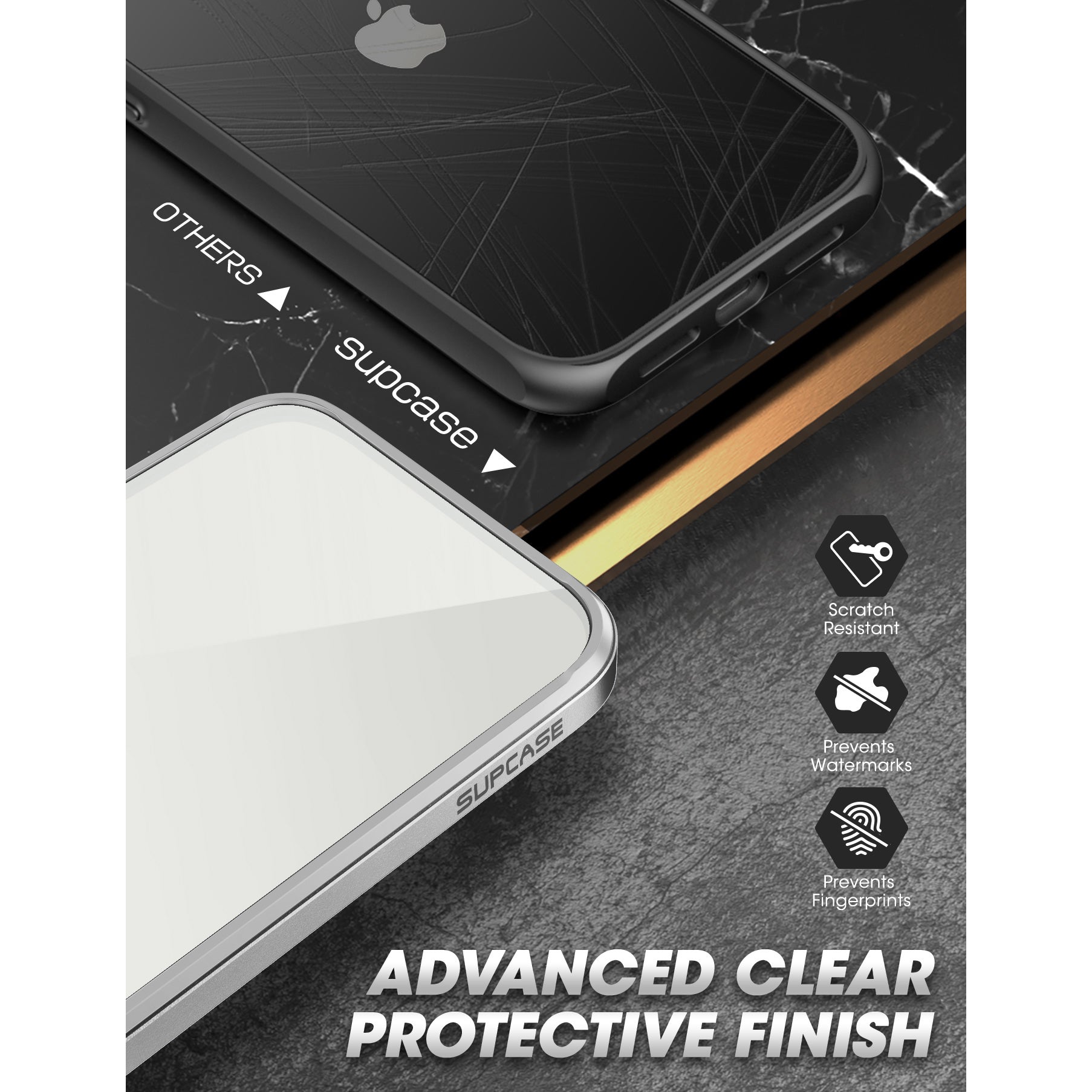 Apple iPhone 13 Pro Max 6.7 Inch Unicorn Beetle Edge Protective Case with Built-in Screen Protector - Clear Silver | Shockproof Slim Cover for Work, Travel & Outdoor Activities