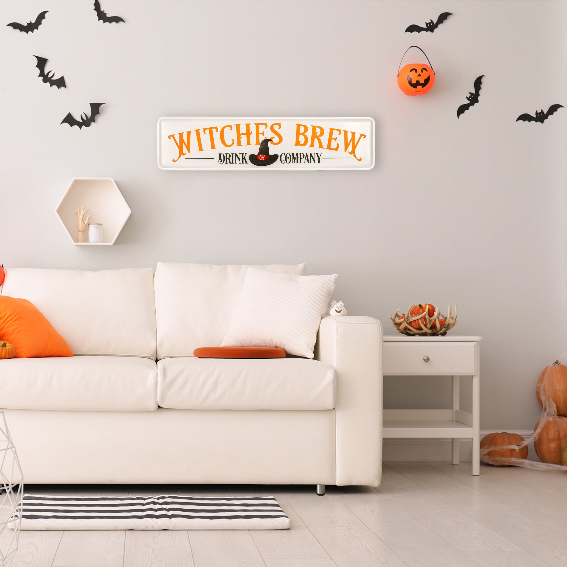 31 Inch Halloween Witches Brew Drink Company Hanging Wall Decoration - Spooky Party Decor for Haunted House, Classroom & Outdoor Halloween Decorations