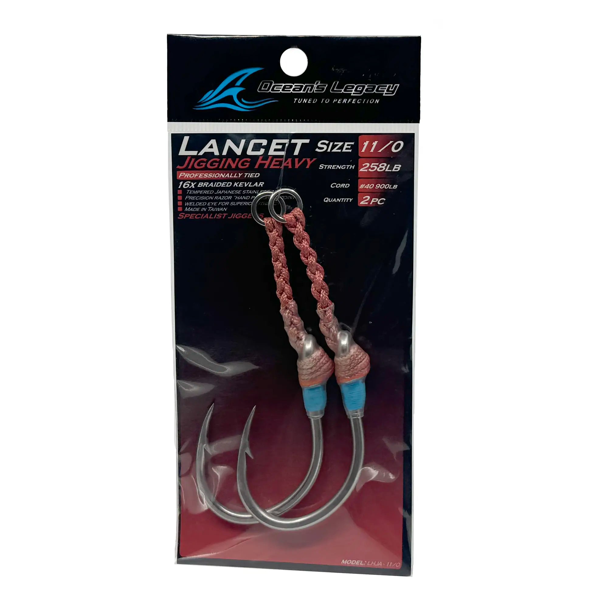 Oceans Legacy Heavy Lancet Jigging Assist Hooks - Premium Saltwater Fishing Hooks for Deep Sea Jigging, Tuna & Swordfish - Perfect for Offshore Angling & Big Game Fishing