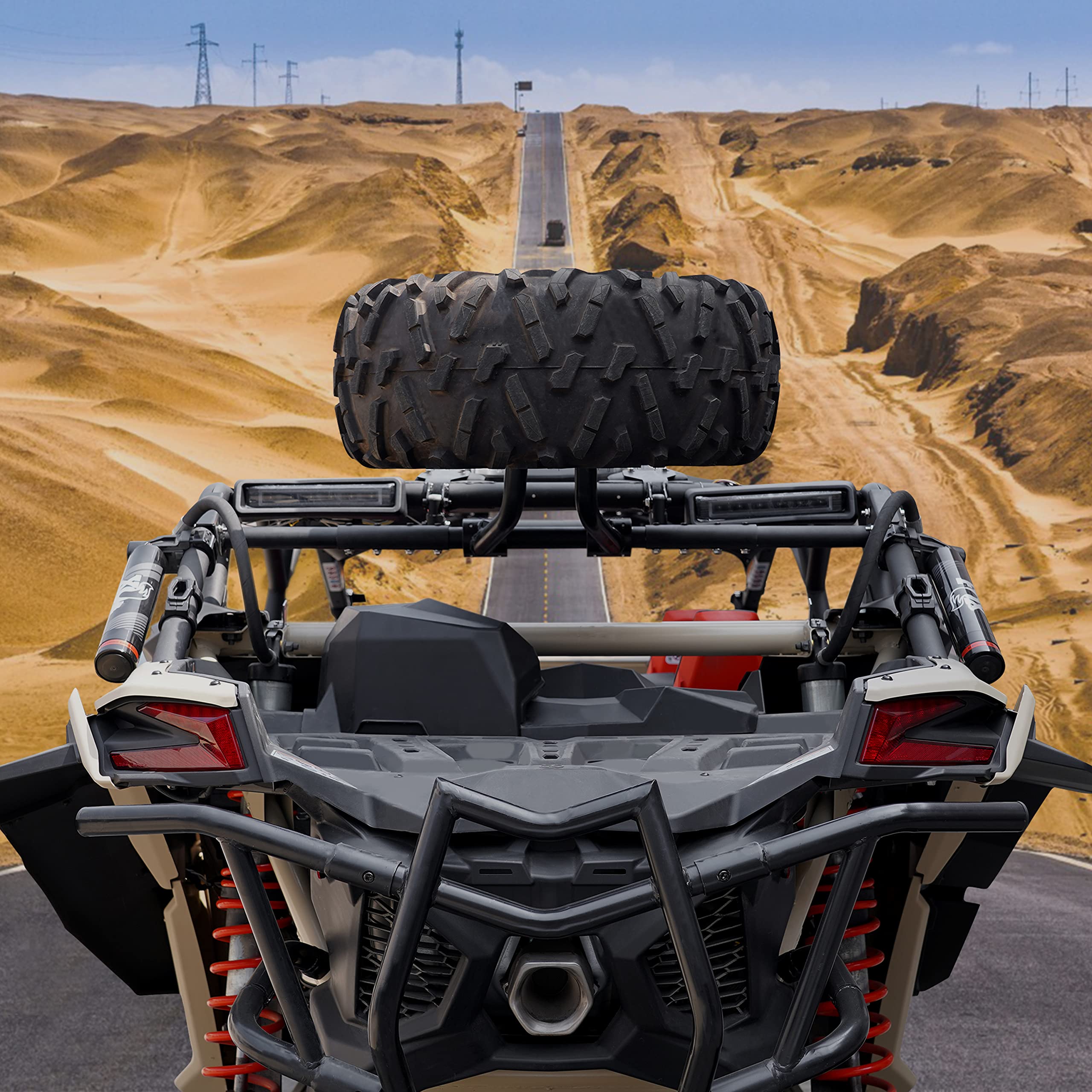 SAUTVS Spare Tire Carrier Holder for Can-Am Maverick X3 (2017-2025) | Rear Mount Rack for 32