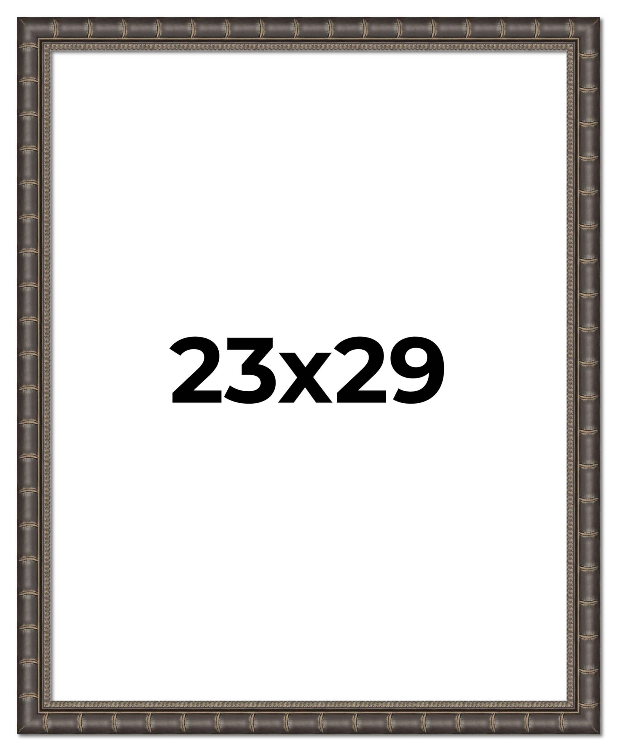 Premium 23x29 Inch Black Bamboo Solid Wood Picture Frame - 1.5