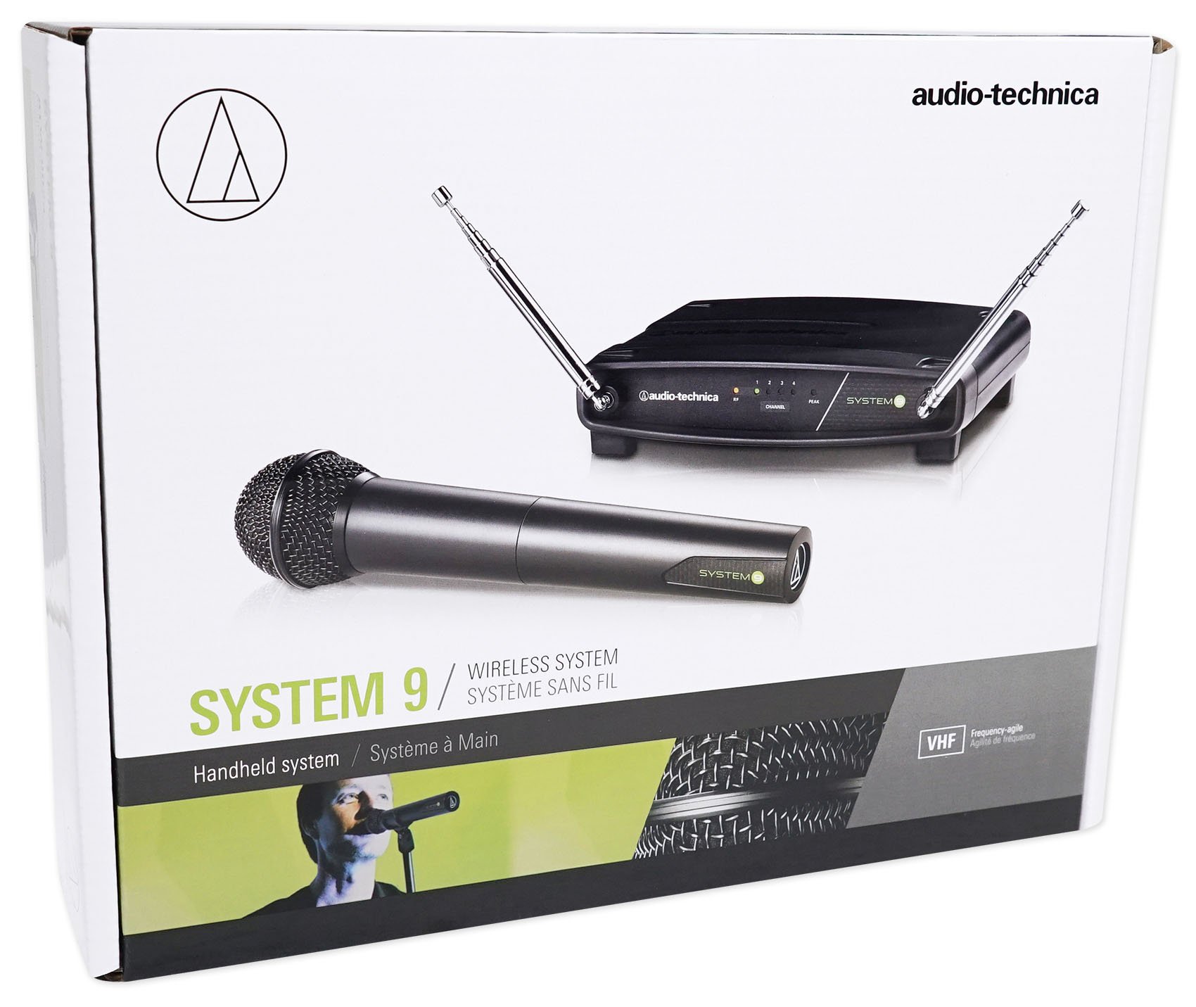 Audio-Technica ATW-902a Wireless Handheld Microphone with Samson Professional Headphones - Perfect for Live Performances, Podcasting & Studio Recording