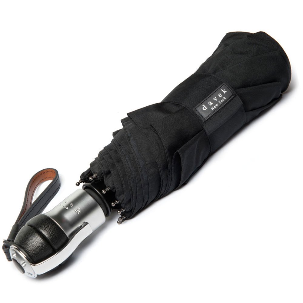 DAVEK SOLO UMBRELLA - Premium Windproof Automatic Open Travel Umbrella (Classic Black) | Compact & Durable for Rainy Days, Commuting, and Outdoor Adventures
