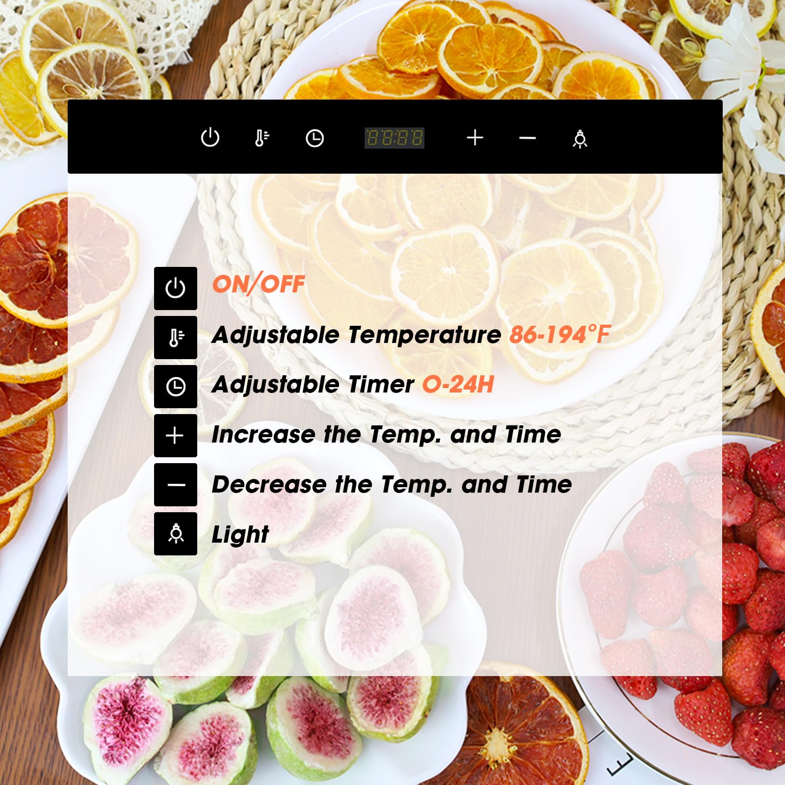 Premium 1000W Stainless Steel Food Dehydrator - 12 Tray Electric Food Dryer with Temperature Control & 24H Timer for Jerky, Meat, Fruit, Herbs, Mushrooms, Vegetables - Perfect for Home Cooking, Camping, Healthy Snacks & DIY Pet Treats