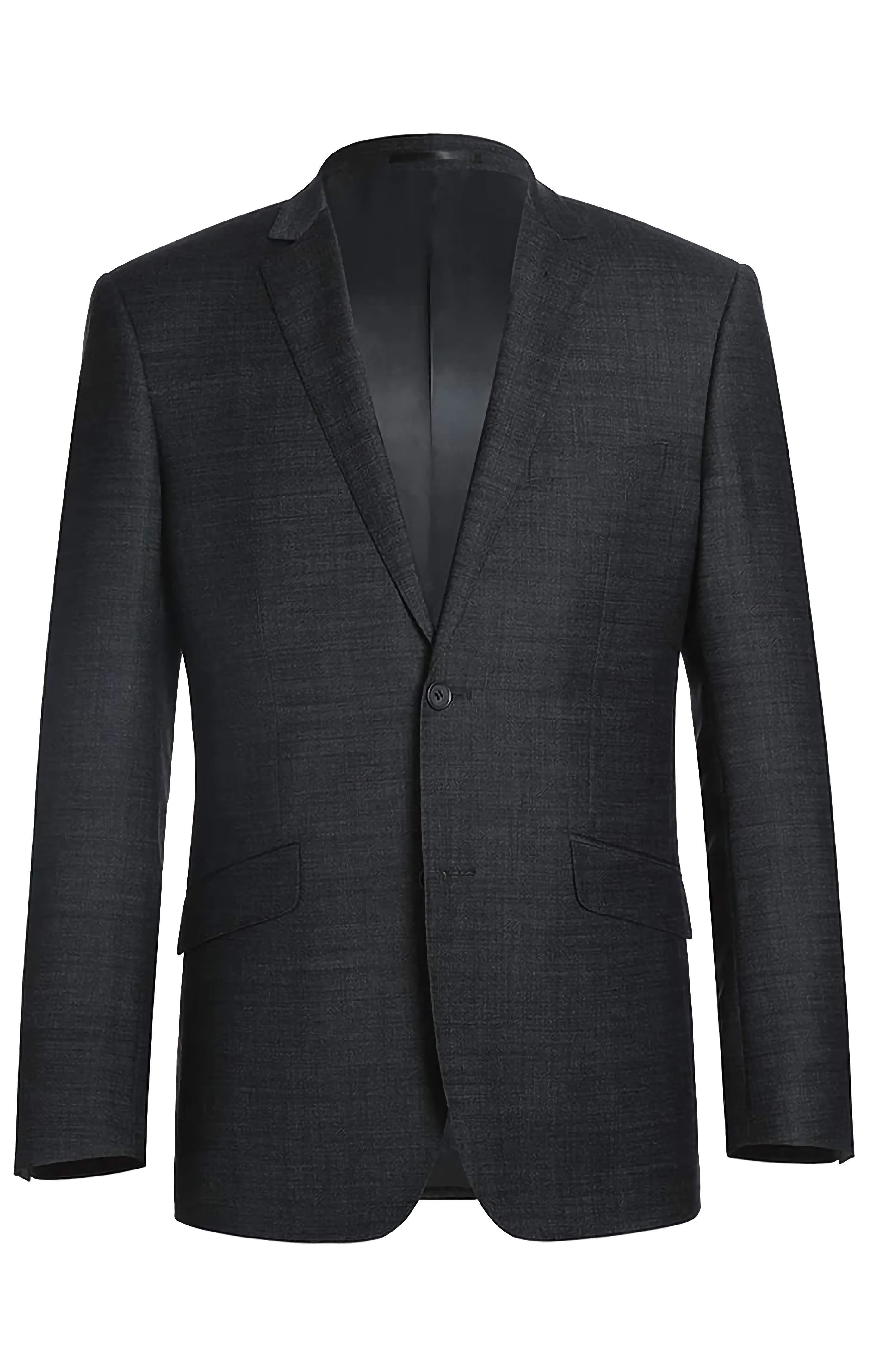 Premium Wool Blend Slim Fit 2-Piece Suit - Charcoal Gray | 2-Button Business Suit for Men | Perfect for Weddings, Office & Formal Events