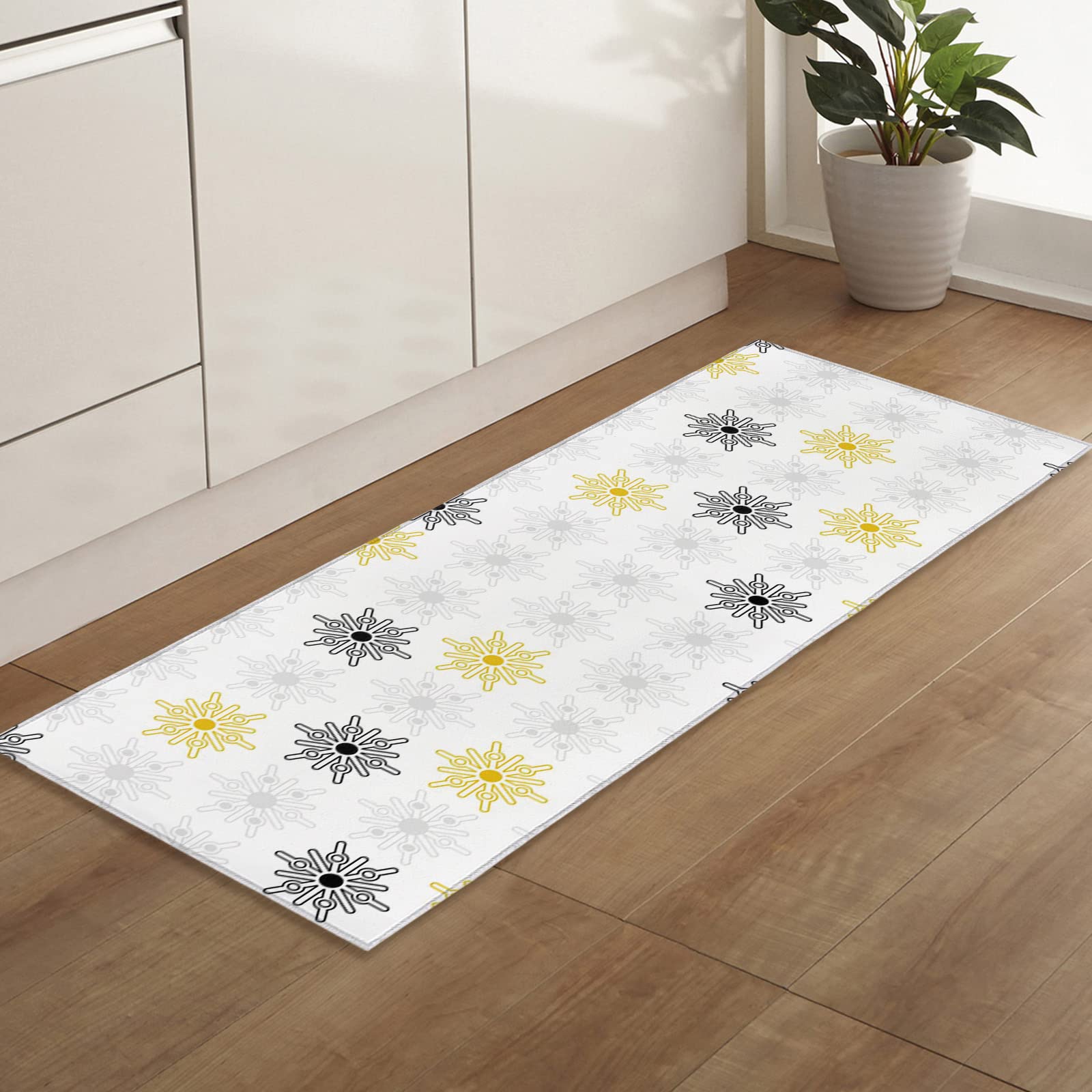 Non-Slip Snowflake Pattern Kitchen & Bathroom Rug - 24