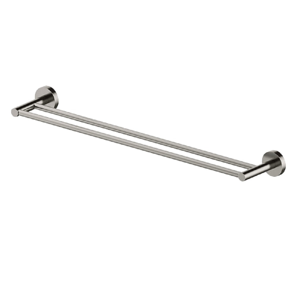 Abey Poco Double Towel Rail - 30 Inch Brushed Nickel Bathroom Towel Bar for Modern Homes - Perfect for Bathrooms, Kitchens, and Laundry Rooms