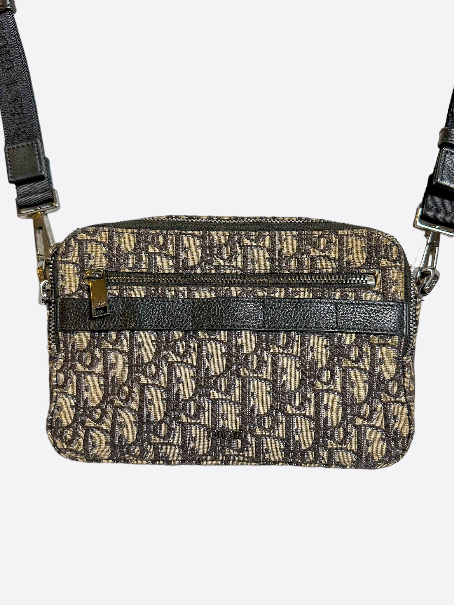 Dior Beige Oblique Safari Messenger Bag for Women - Luxury Designer Crossbody Handbag for Travel, Work & Everyday Use