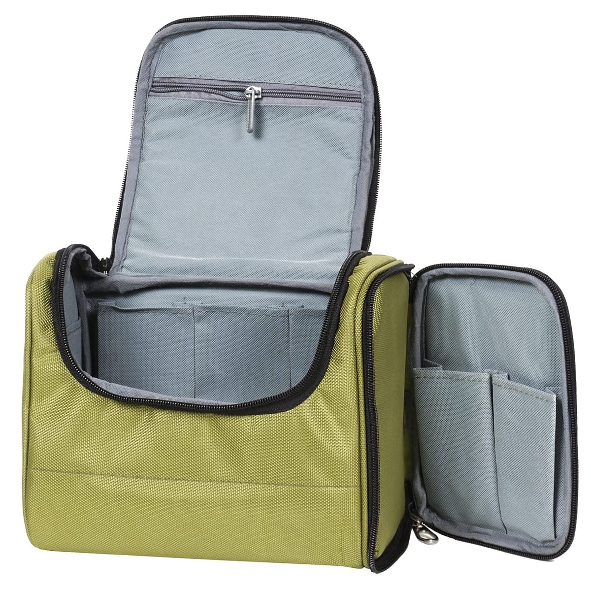 MARK AMPLE Large Travel Makeup Bag for Women - Waterproof Cosmetic Organizer Pouch with Multiple Compartments, Perfect for Makeup Storage, Travel Essentials & Grooming Kit (Blue, Green) - Ideal for Vacation, Business Trips & Daily Beauty Routine