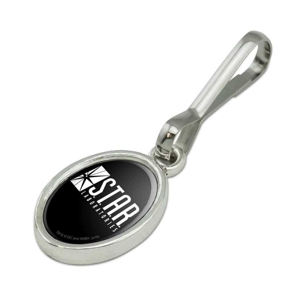 STAR Labs Logo Vintage Oval Charm - The Flash TV Series Inspired Zipper Pull for Clothes, Purse, Suitcase & Backpack | Perfect for Cosplay, Comic-Con & DC Fans Gifts