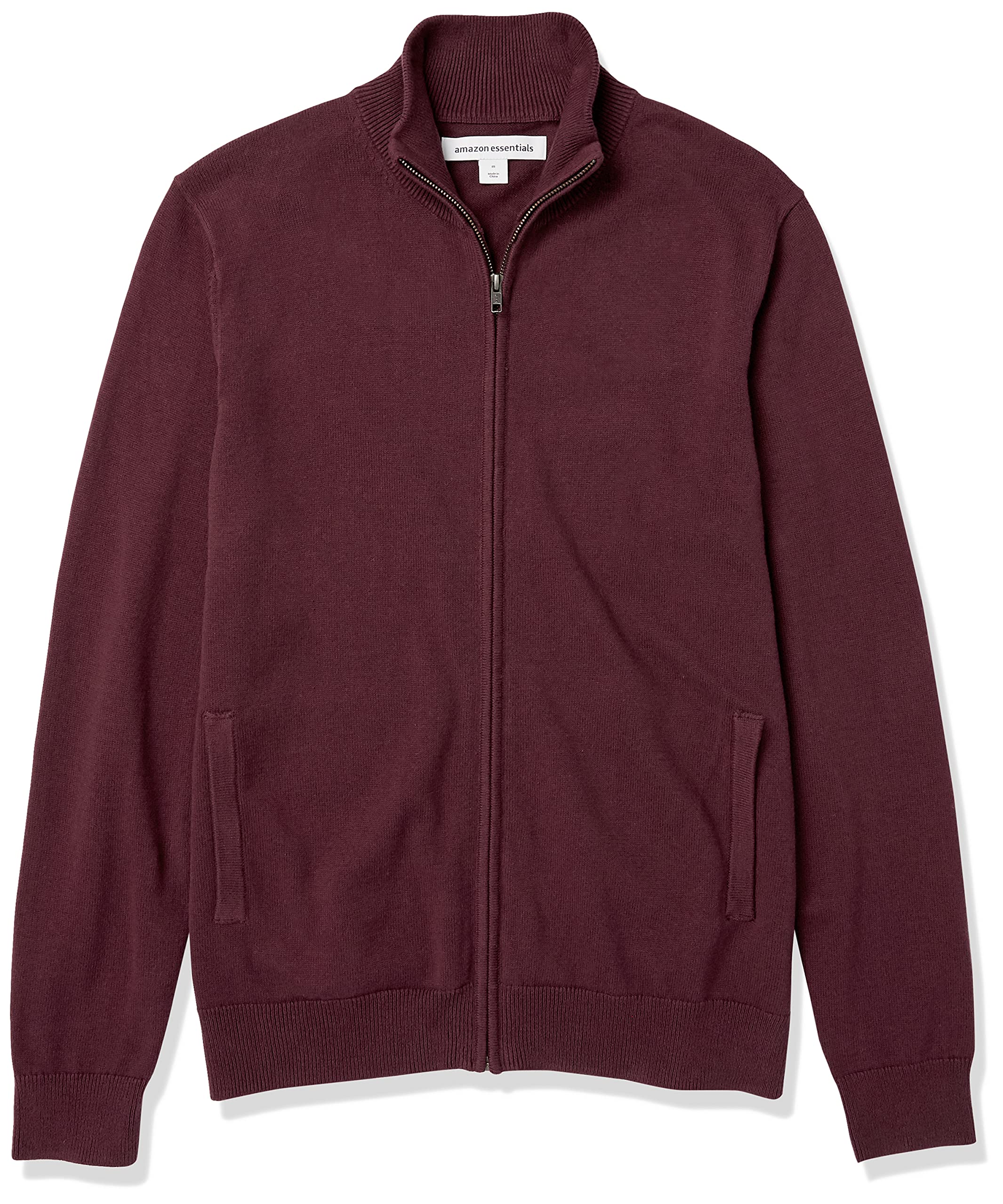 Amazon Essentials Men's Full-Zip Cotton Sweater - Lightweight Comfortable Pullover for Casual Wear, Work & Outdoor Activities