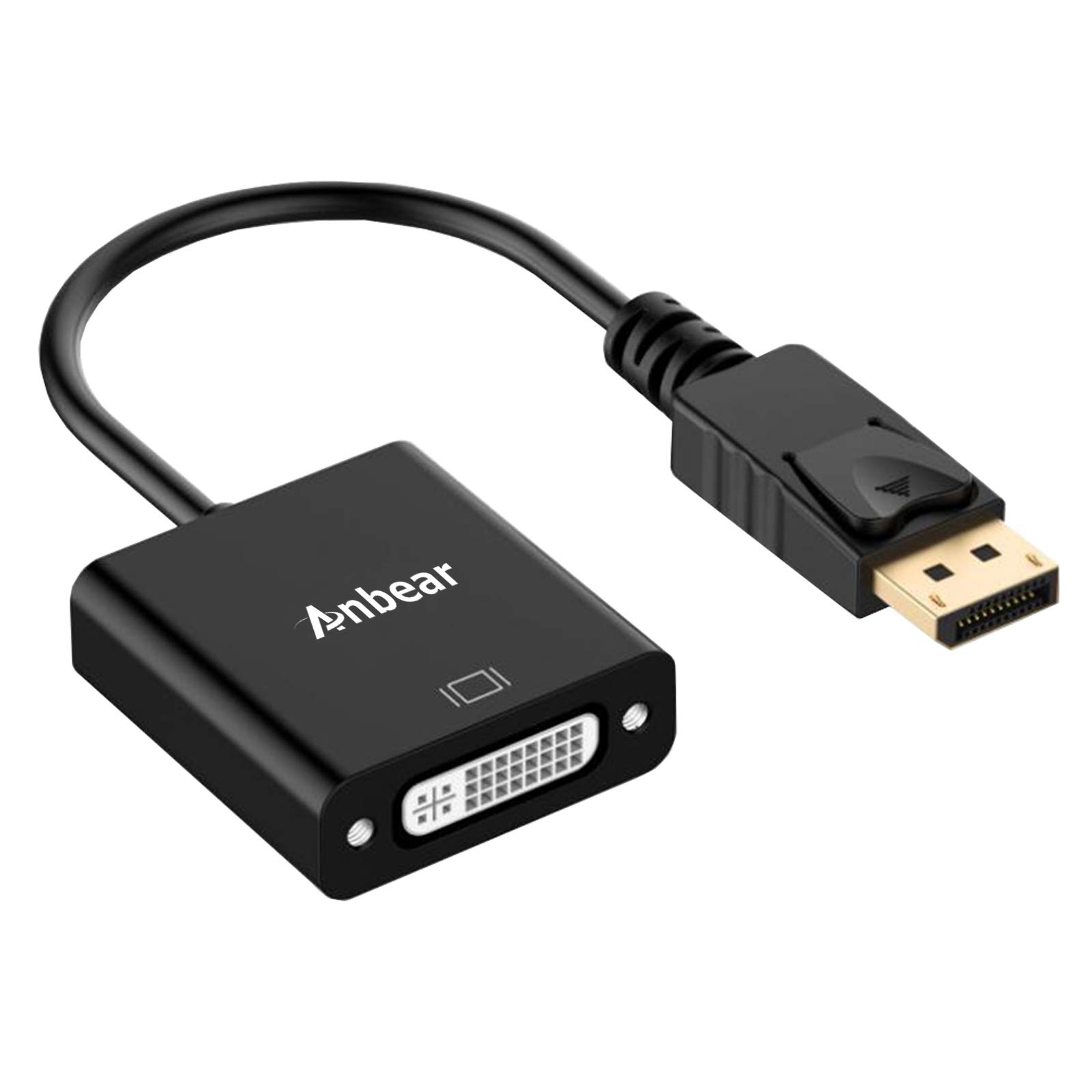 Anbear DisplayPort to DVI-D Adapter (Male to Female) - High-Speed Digital Video Converter for Computer, Desktop, Laptop, PC - Ideal for Gaming, Office Work, and Home Theater Setup