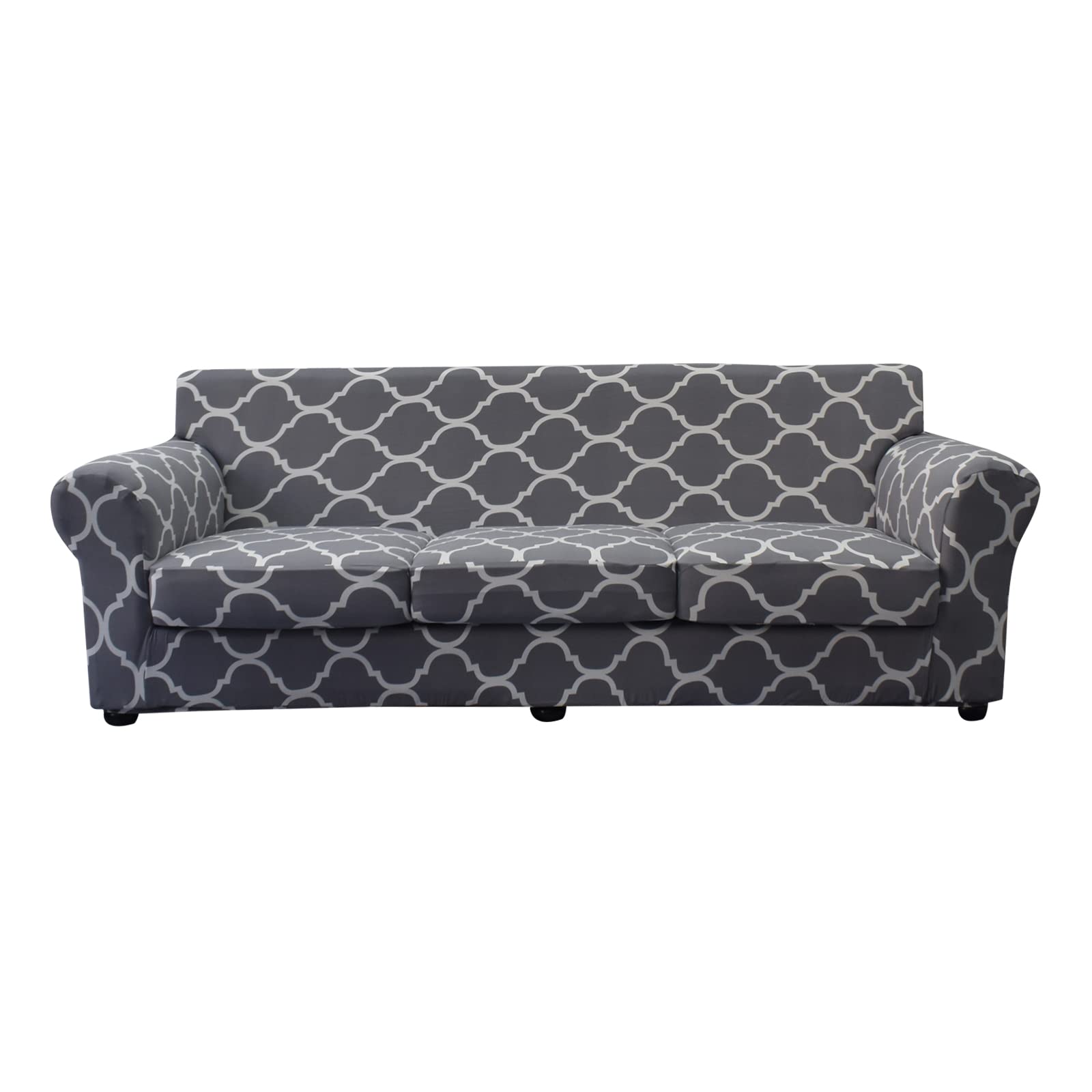 Eco-Ancheng 3-Piece Stretch Microfiber Loveseat Cover - Washable Sofa Slipcover for 2-Cushion Couches with Elastic Bottom - Furniture Protector for Pets & Kids - Perfect for Living Room, Family Room & Home Decor (Loveseat, 05)