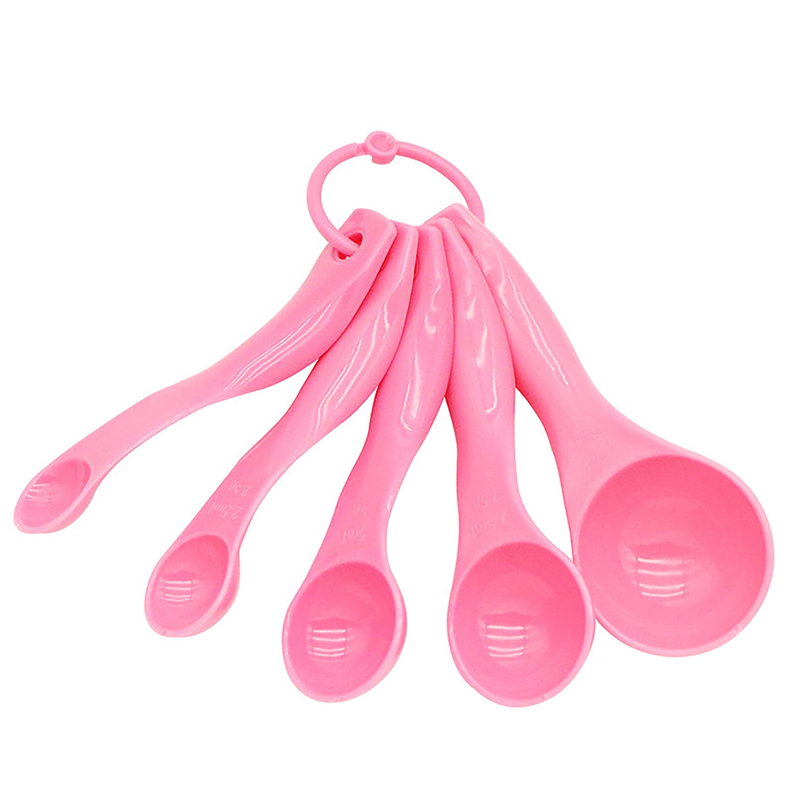 5-Piece Plastic Measuring Spoon Set for Kitchen - Dry & Liquid Ingredients - Perfect for Cooking & Baking