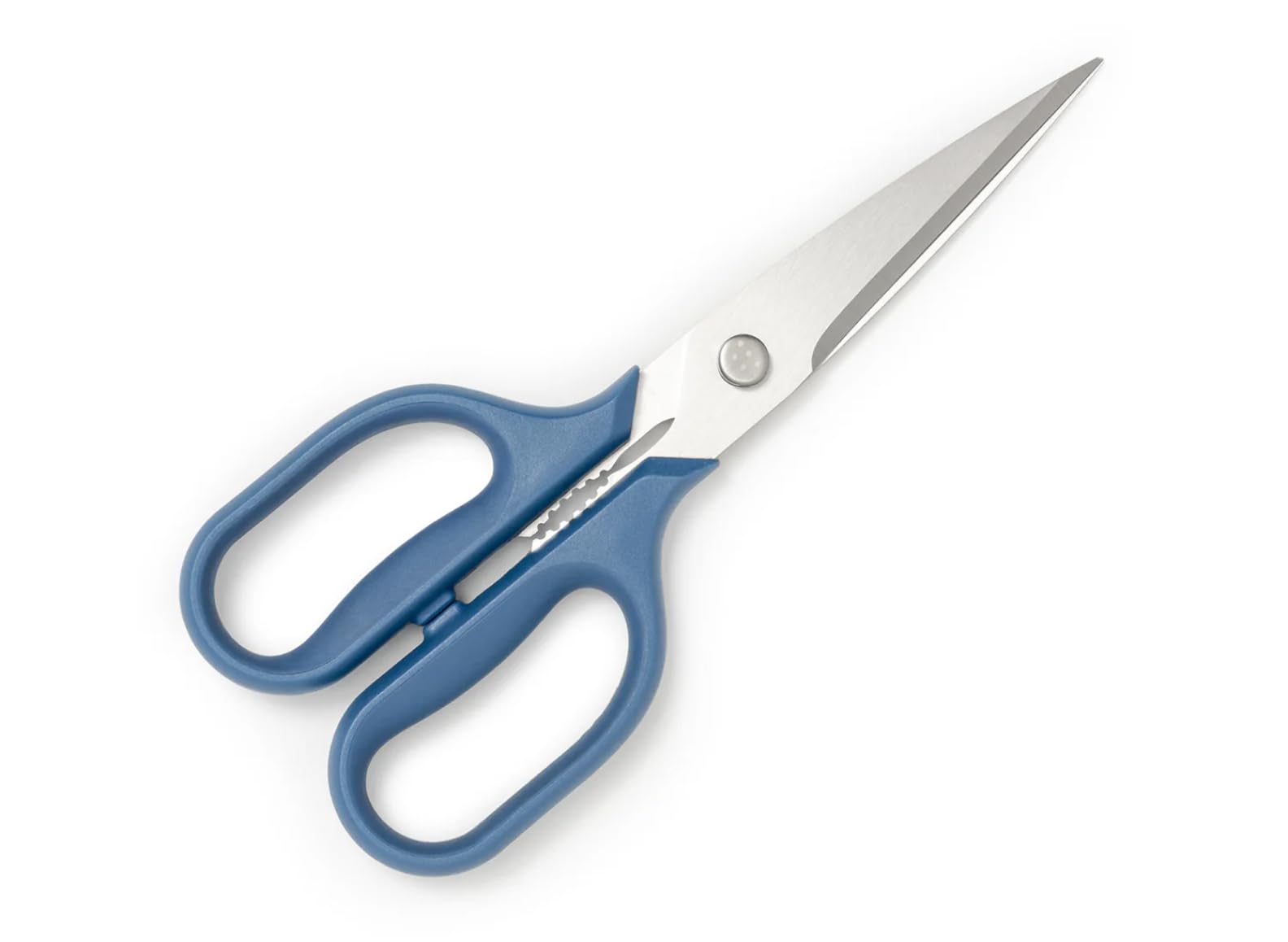 Misen Heavy Duty Kitchen Shears - Professional Stainless Steel Cooking Scissors for Cutting Meat, Poultry, Herbs & Vegetables - Ergonomic Ambidextrous Comfort Grip - Dishwasher Safe Easy Clean - Perfect for Meal Prep, Butchering & Crafting - Blue