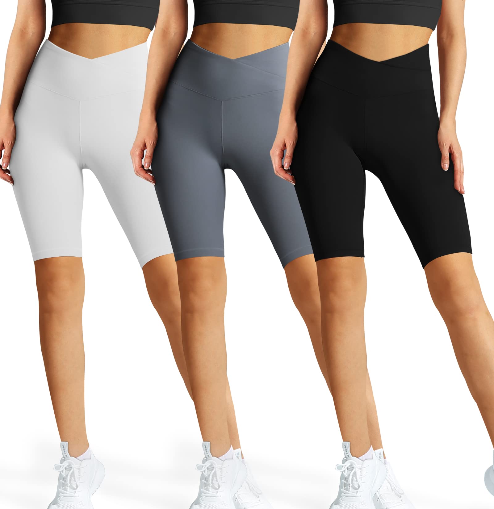 Bluemaple 3 Pack Women's High Waisted Biker Shorts - 8