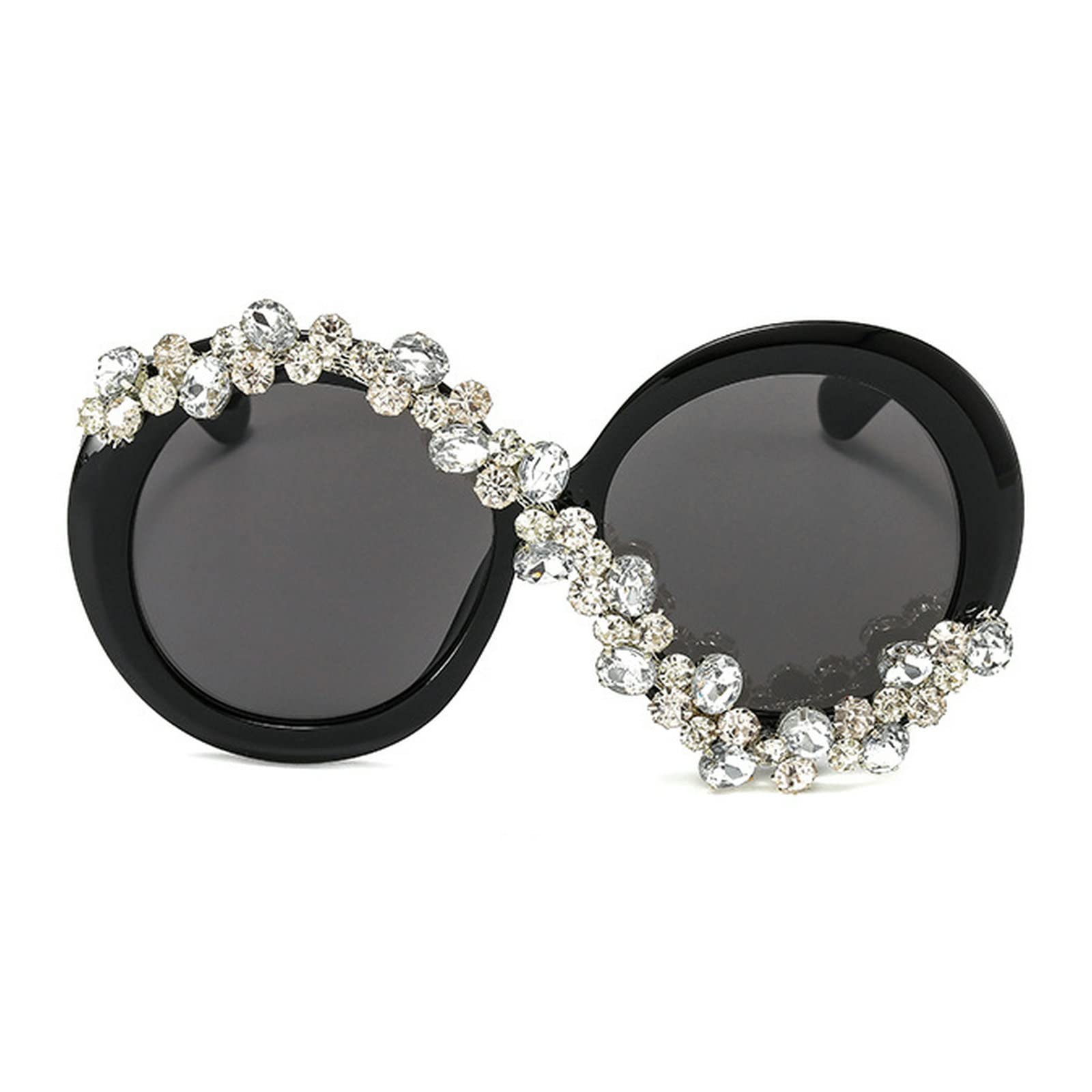 Sparkling Round Diamond Sunglasses with Rhinestone Frame – Crystal Glasses for Women, Fashion Accessories for Parties, Weddings & Outdoor Events