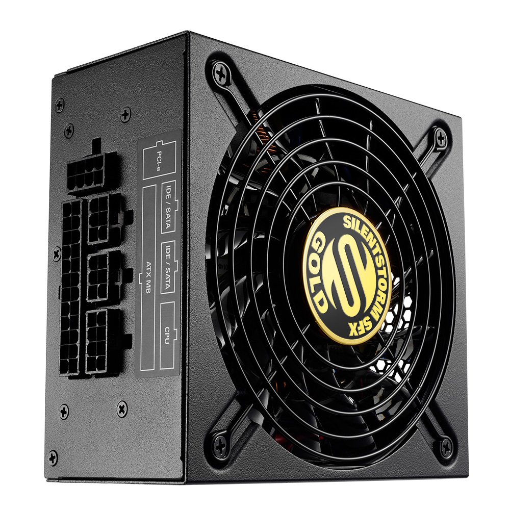 Sharkoon SilentStorm SFX Gold 500W Power Supply - 80 Plus Gold Certified, Fully Modular, Silent Fan - Perfect for Mini-ITX & Small Form Factor PC Builds, Home Office & Gaming Rigs