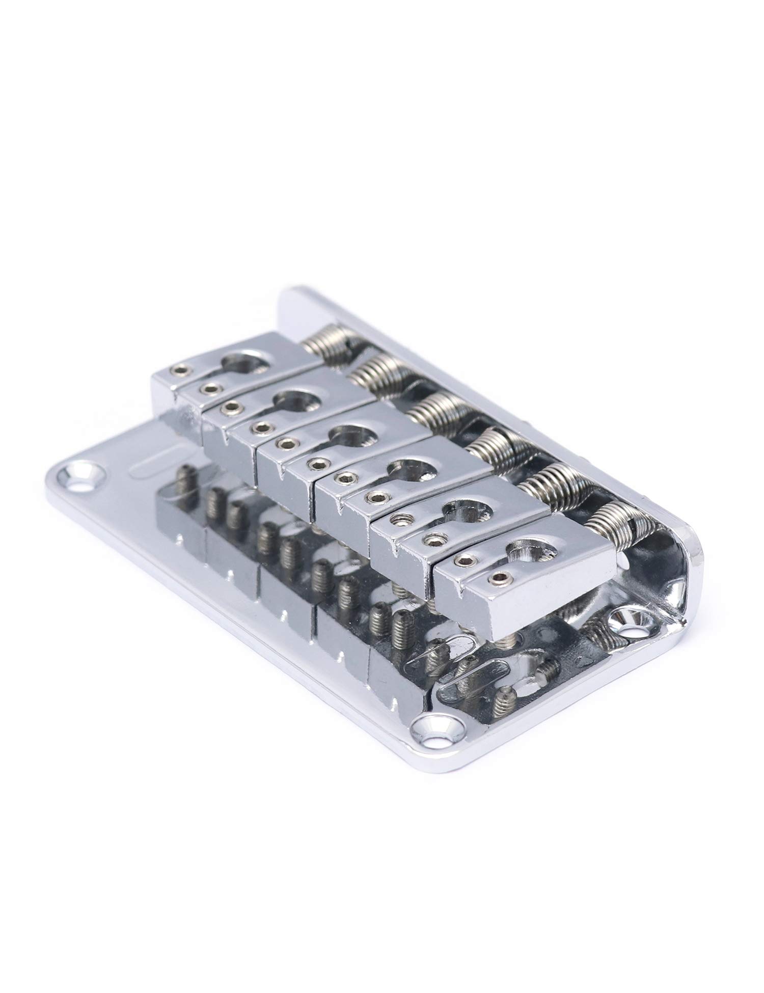 Metallor Chrome Guitar Saddles Bridge - Replacement for Hardtail Strat & Tele Electric Guitars | Perfect for DIY Repairs & Upgrades | Enhance Tone & Playability