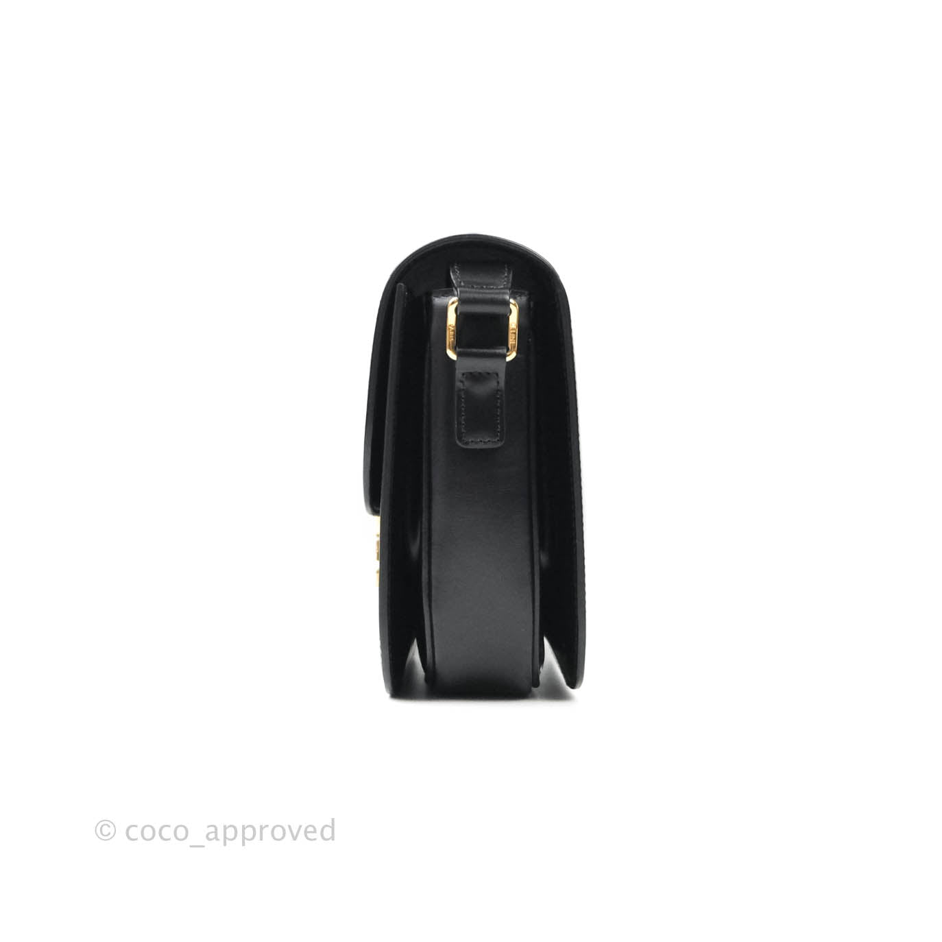 Celine Shiny Calfskin Medium Triomphe Black Leather Shoulder Bag - Luxury Designer Handbag for Women, Perfect for Work, Travel and Special Occasions