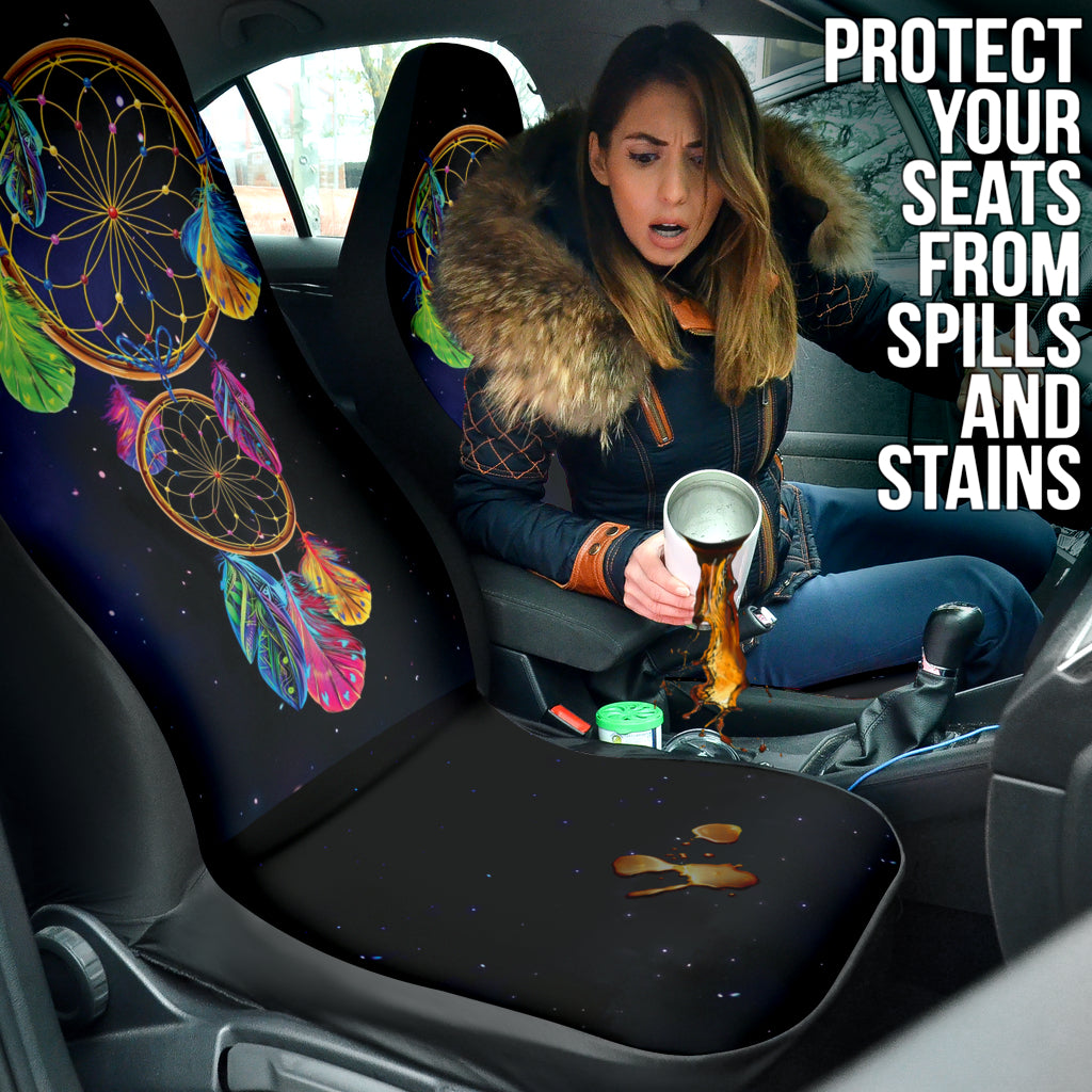 Premium Boho Dreamcatcher Car Seat Covers - Handmade Cotton Linen for Cars, SUVs & Trucks - Perfect for Road Trips, Camping & Bohemian Style Vehicles