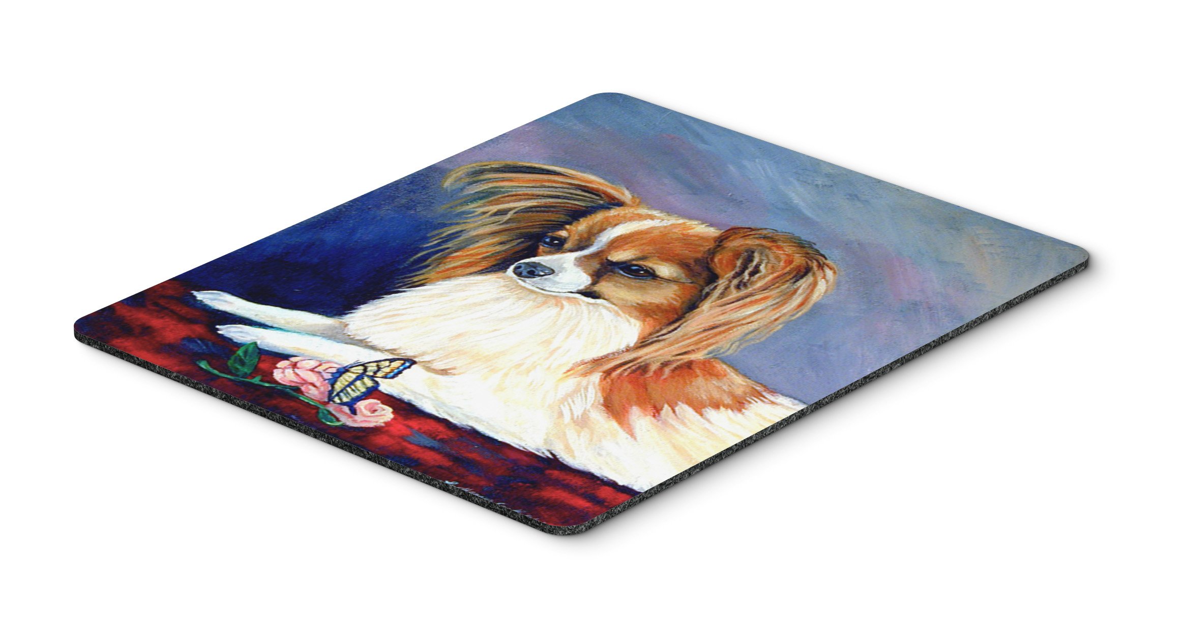 Caroline's Treasures 7038MP Washable Large Mouse Pad with Papillon Rose & Butterfly Design - Non-Slip Desk Mat for Home Office, Gaming, Computer & Laptop Use - Perfect as Hot Pad or Trivet for Kitchen & Dining
