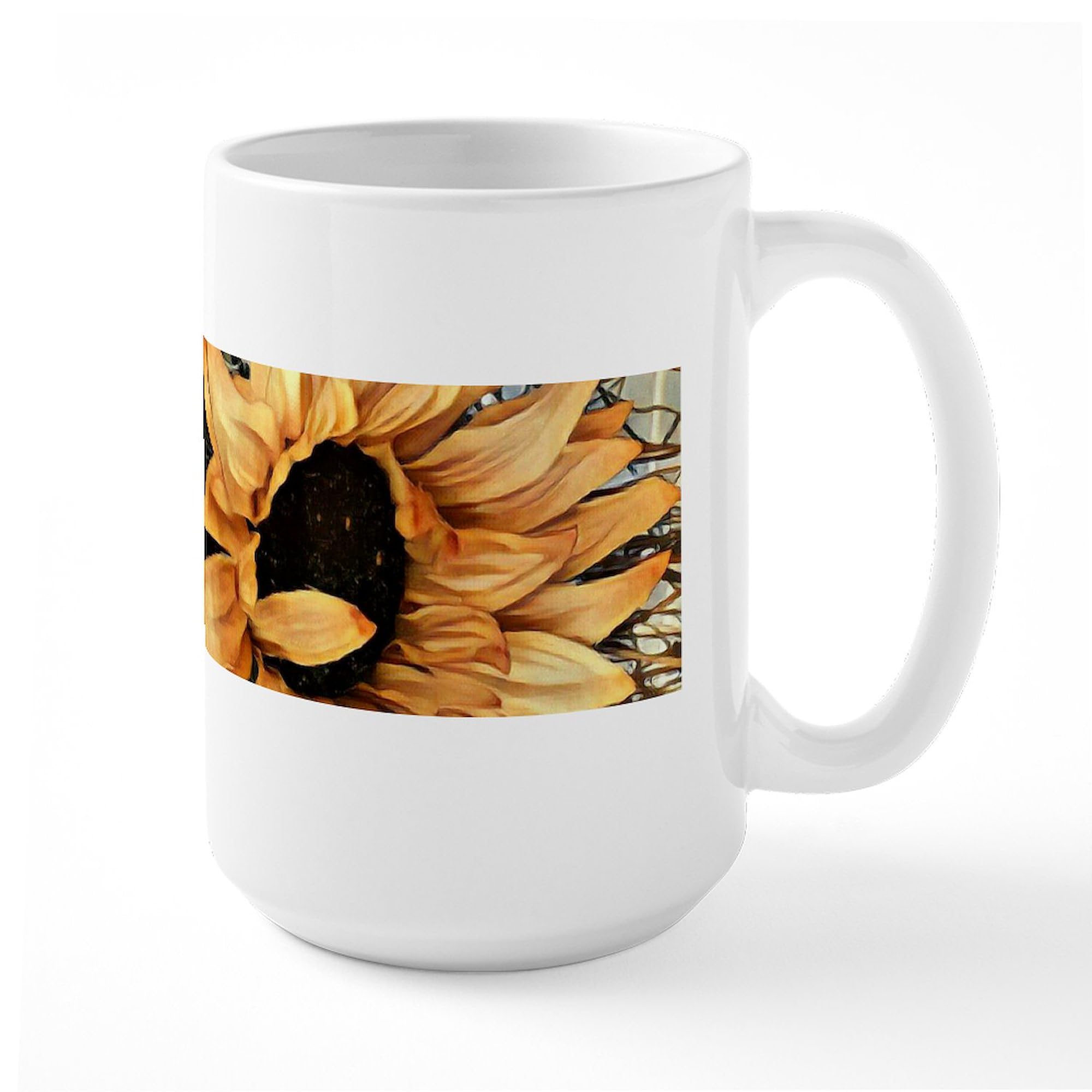 Sunflower Coffee Mug 15 oz (444 ml) Ceramic Cup - Perfect for Home, Office & Gifts | CafePress