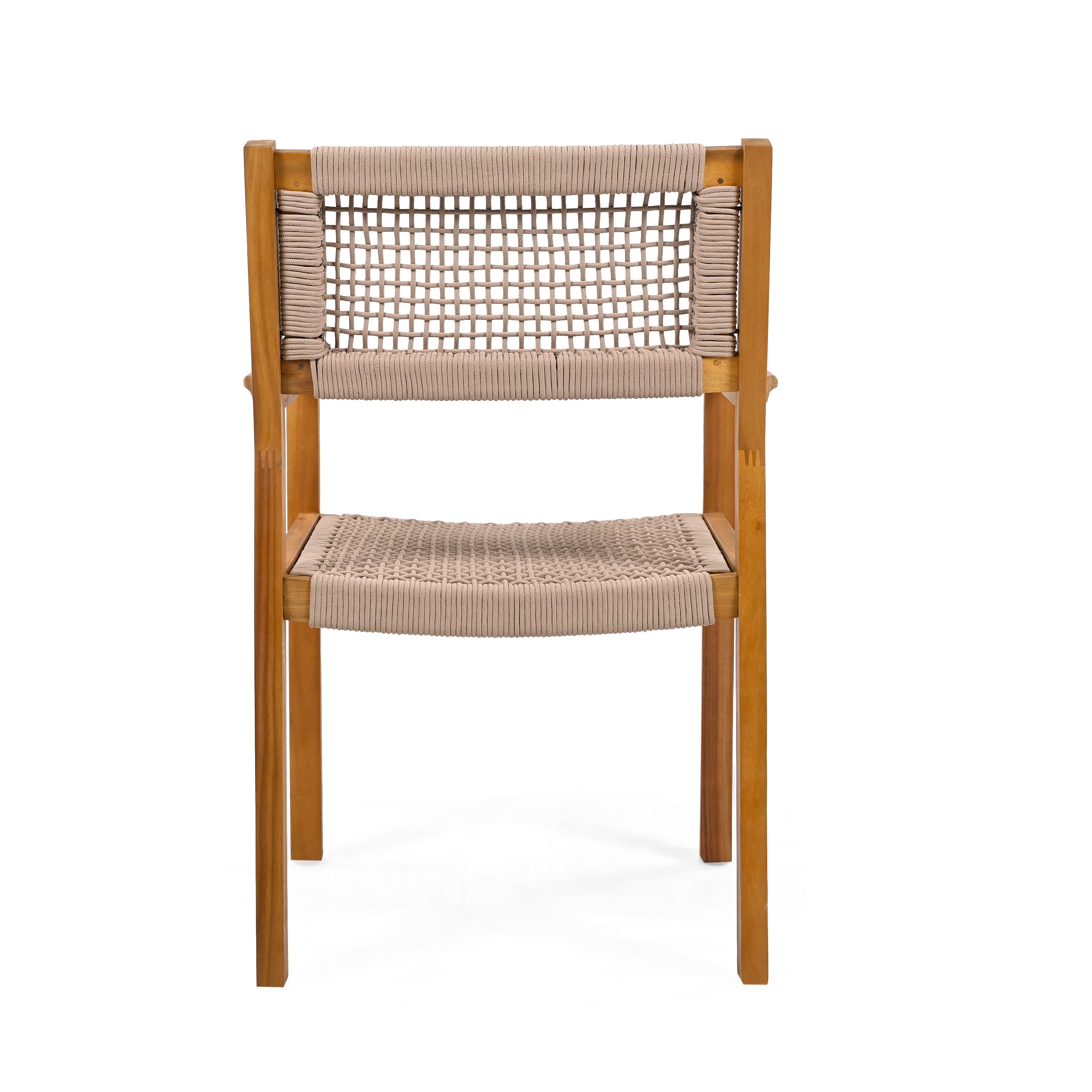 Braided Dining Chair Light Brown - Woven Rattan Seat, Sturdy Wood Frame - Perfect for Kitchen, Dining Room, Patio & Boho Home Decor