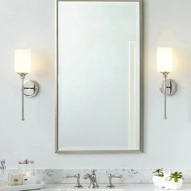 Modern Single Arm Glass Bathroom Wall Sconce - Waterproof LED Vanity Light for Bathroom, Powder Room & Spa - Elegant Lighting Fixture for Mirror, Shower & Makeup Area