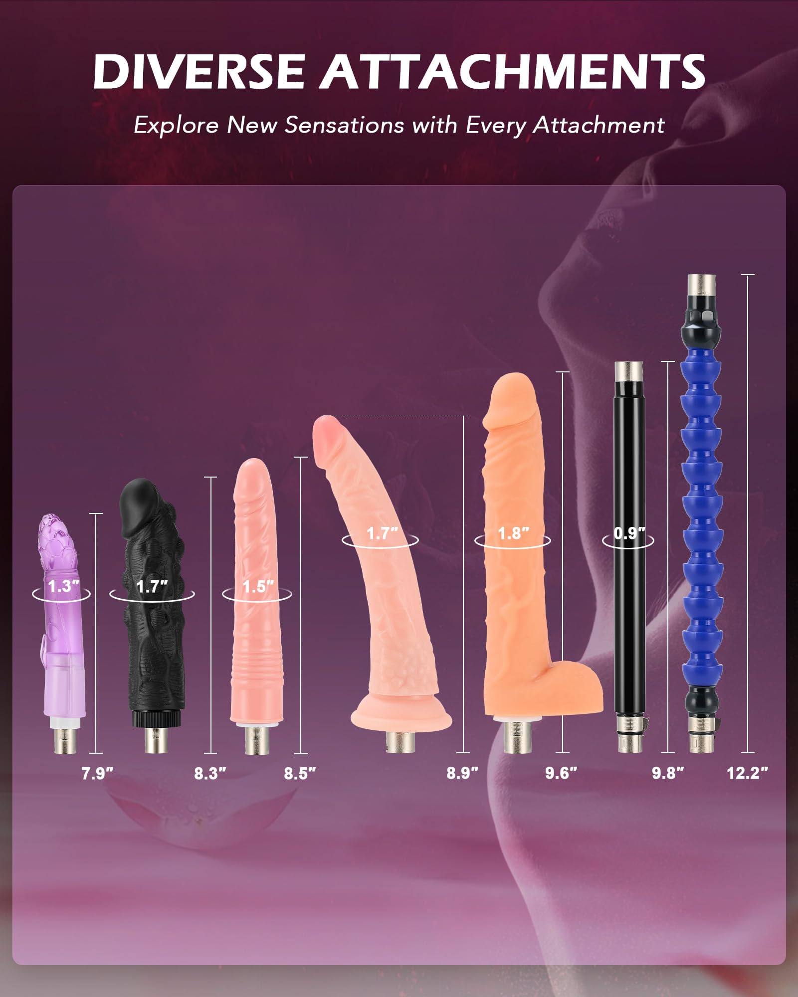 SENSUA Automatic Thrusting Sex Machine for Women & Men - Multi-Speed Adult Toy with Attachments for Vaginal, Anal & Couples Play - Powerful Dildo Thruster for Solo & Partnered Pleasure (Combo F) | Bedroom Use, BDSM, Masturbation Aid & Couples Intimacy Enhancer