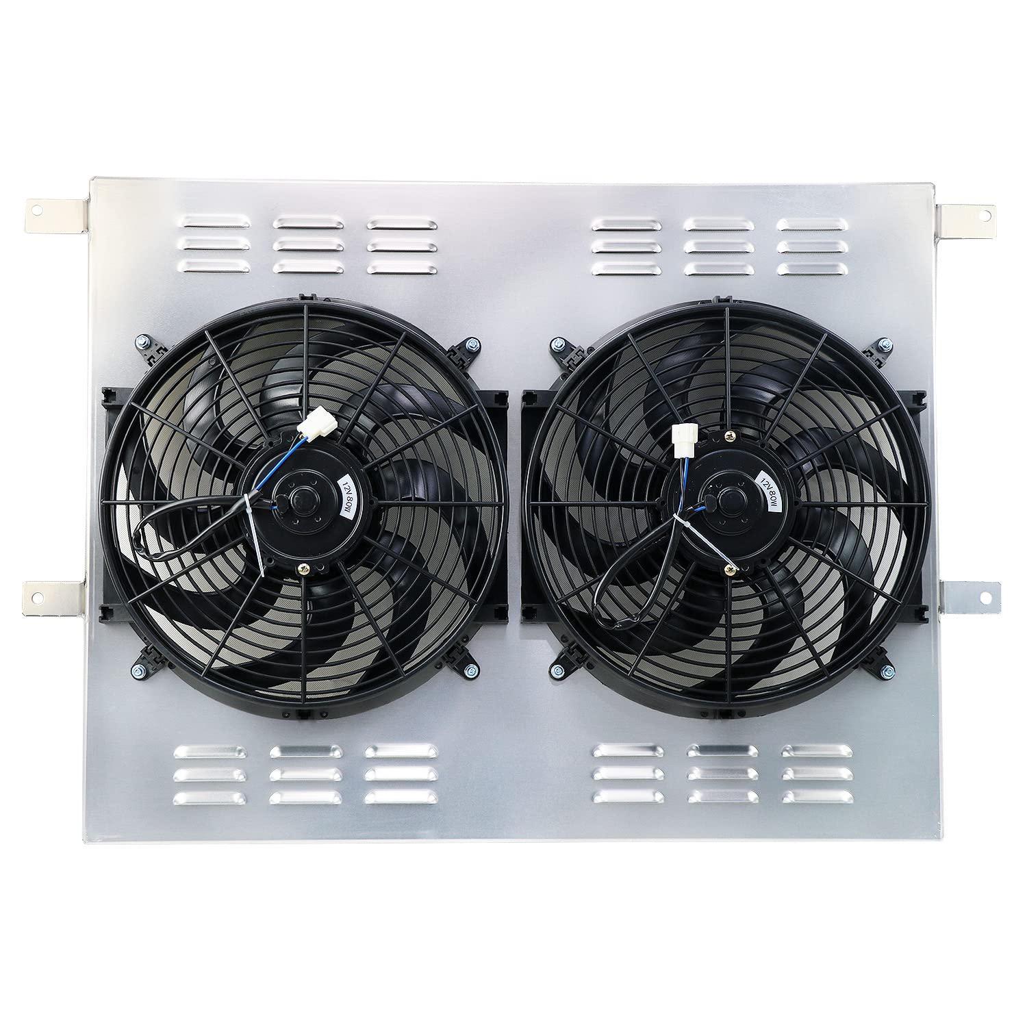 High-Performance Aluminum Radiator Shroud with Electric Fan for 1983-1996 Ford F150 F250 F350 Powerstroke 6.9L 7.3L Diesel Engines - Perfect for Off-Roading & Heavy-Duty Towing