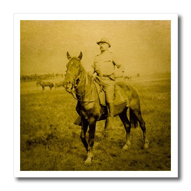 3D Rose President Theodore Teddy Roosevelt on Horseback Rough Riders 1898 - 10 Inch Iron On Heat Transfer for T-Shirts, DIY Crafts & Custom Apparel - Perfect for Patriotic Gifts, Historical Events & Military Reenactments