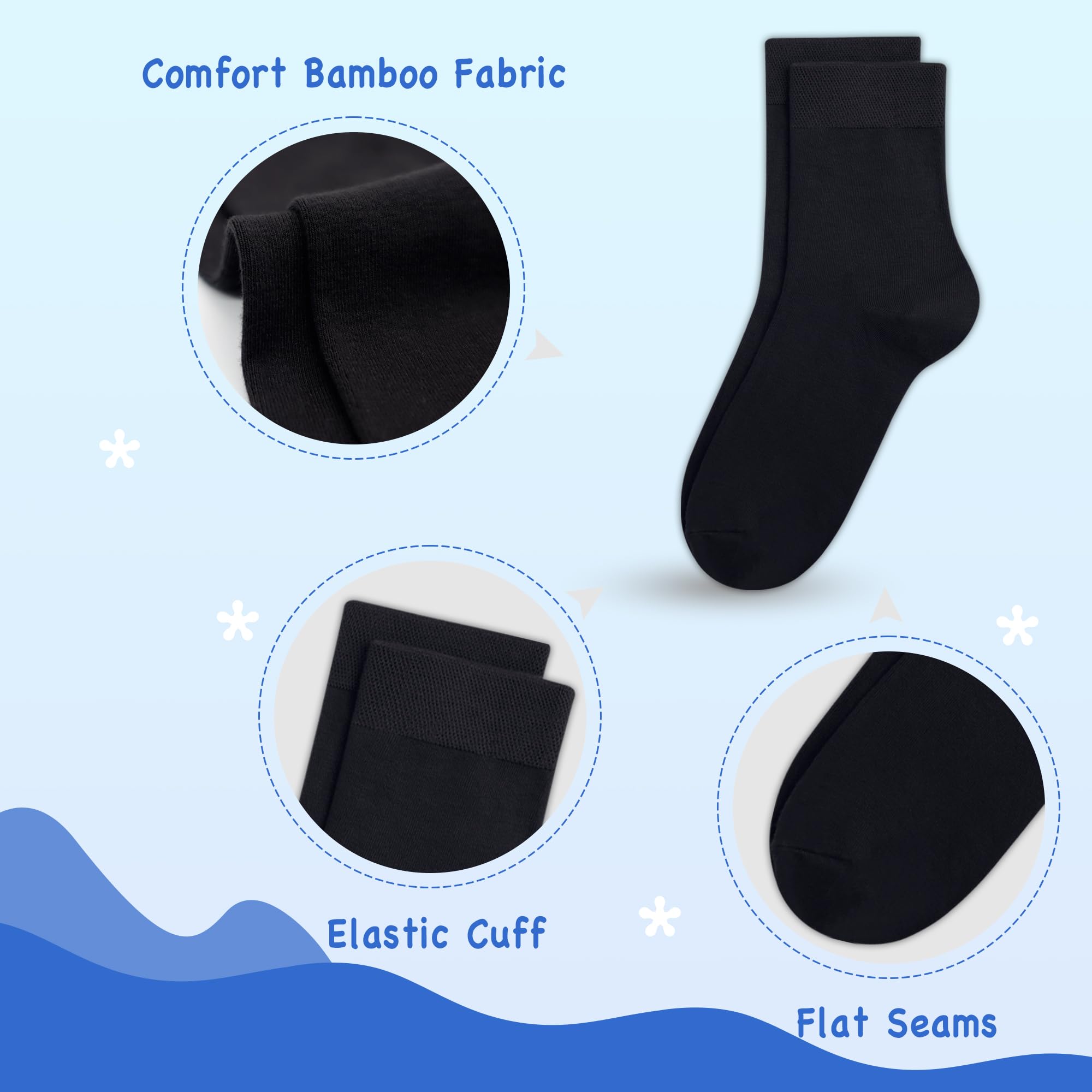 Soft Combed Cotton Kids Crew Socks - Stretchy School Uniform Socks for Boys & Girls - Perfect for Daily Wear, School Uniforms & Playtime