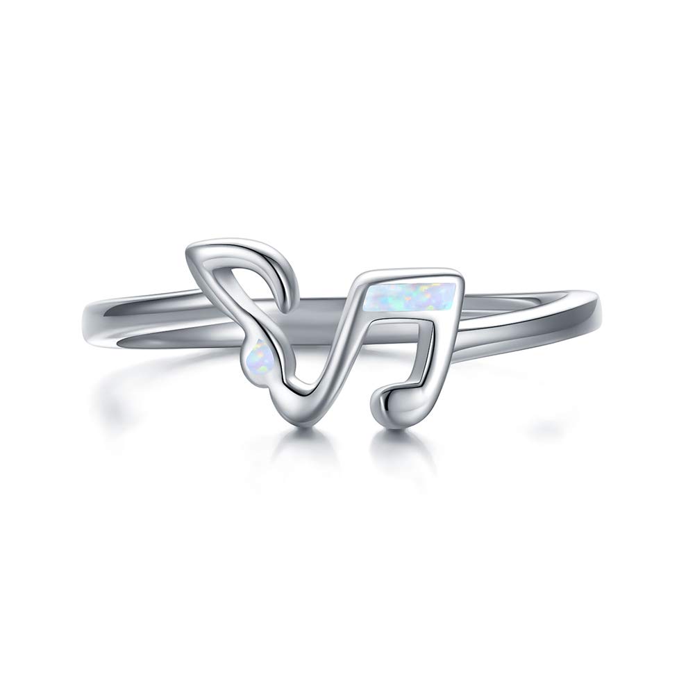 JUSTKIDSTOY 925 Sterling Silver Music Clef Ring for Women - Elegant Musical Note Jewelry Gift for Musicians & Music Lovers - Perfect for Concerts, Performances & Special Occasions
