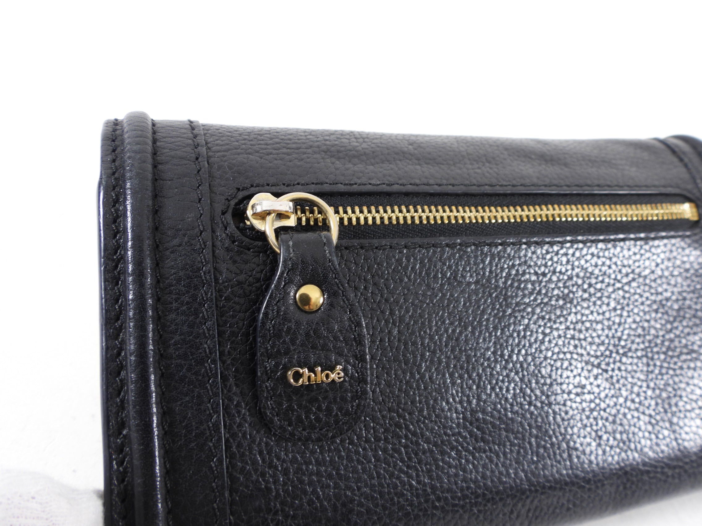 Chloe Paraty Black Leather Continental Wallet for Women - Luxury Designer Wallet for Everyday Use & Travel