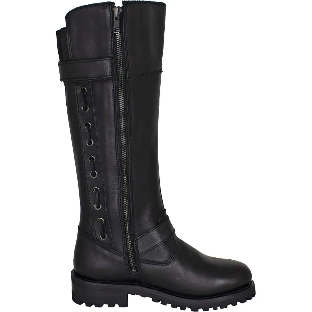 Open Road Women's Tall Motorcycle Boots - Waterproof Leather Riding Boots for Harley & Cruiser Bikes - Perfect for Long Rides & Motorcycle Adventures