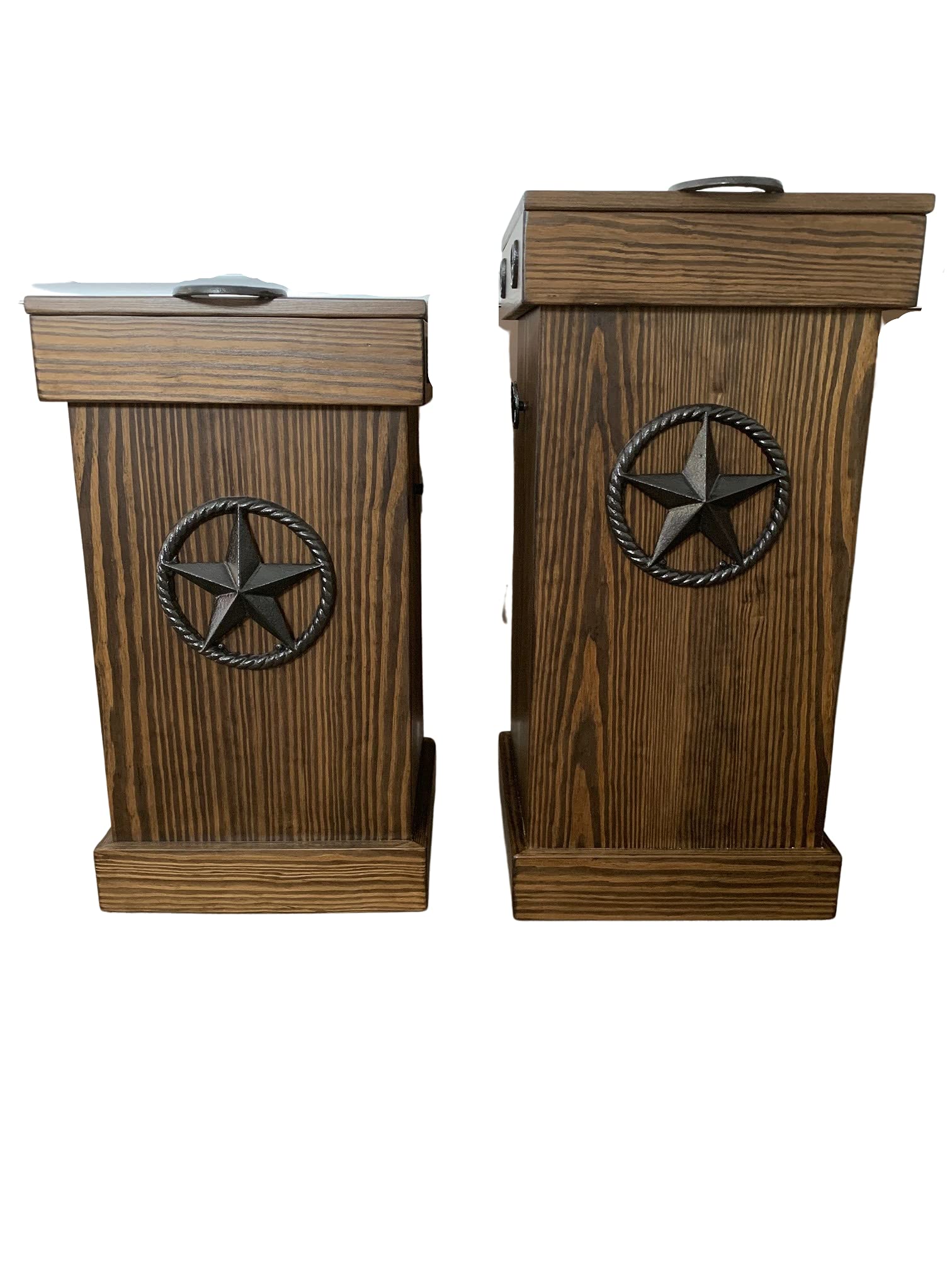 30 Gallon Wooden Trash Can - Rustic Outdoor Garbage Bin for Patio, Garden & Backyard Waste Disposal