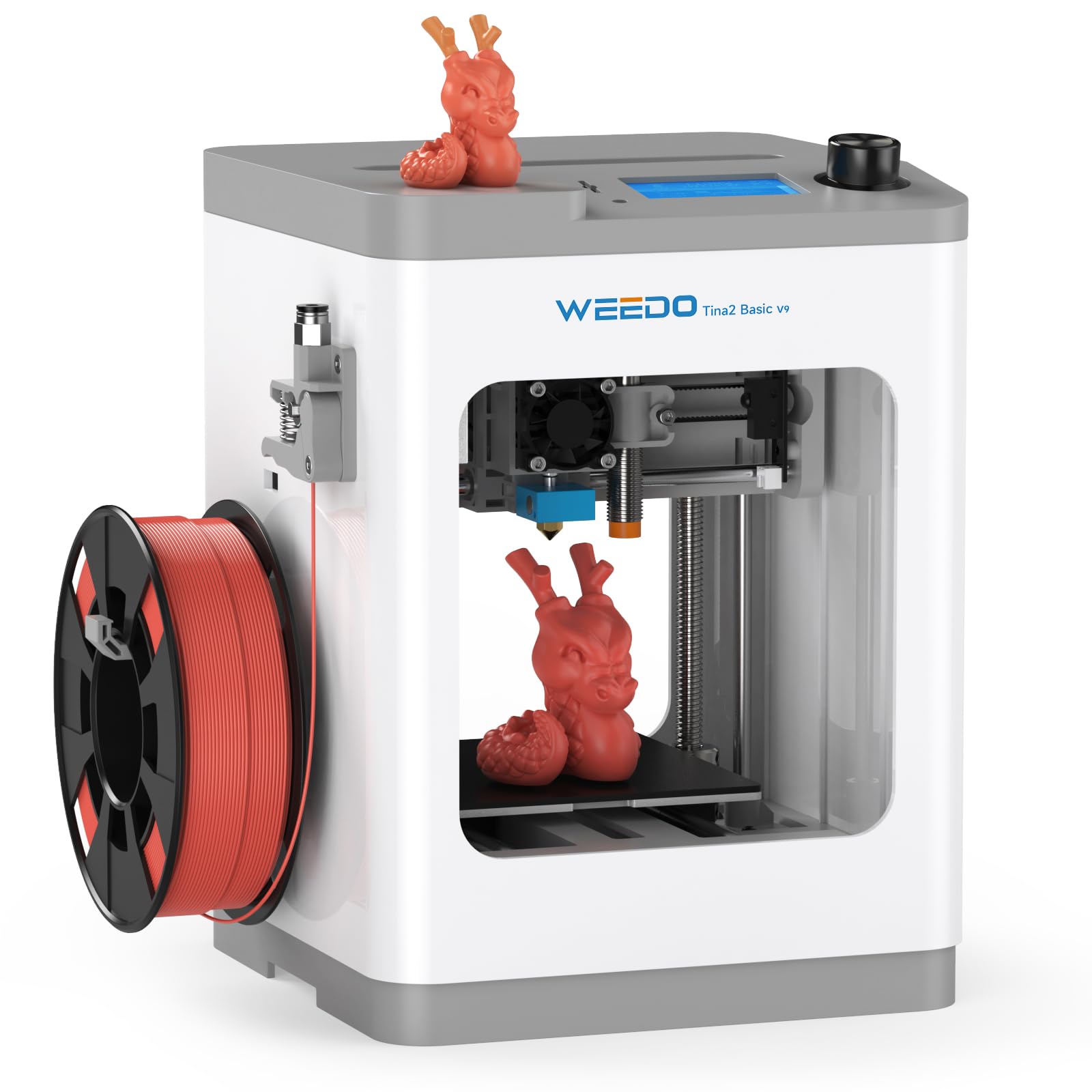 WEEDO Tina2 Mini 3D Printer for Kids & Beginners - Fully Assembled, Open Source, Auto Leveling, Flexible Build Plate (3.93x84.72x3.93in) - Perfect for Home Use, School Projects, STEM Education & Creative DIY Printing